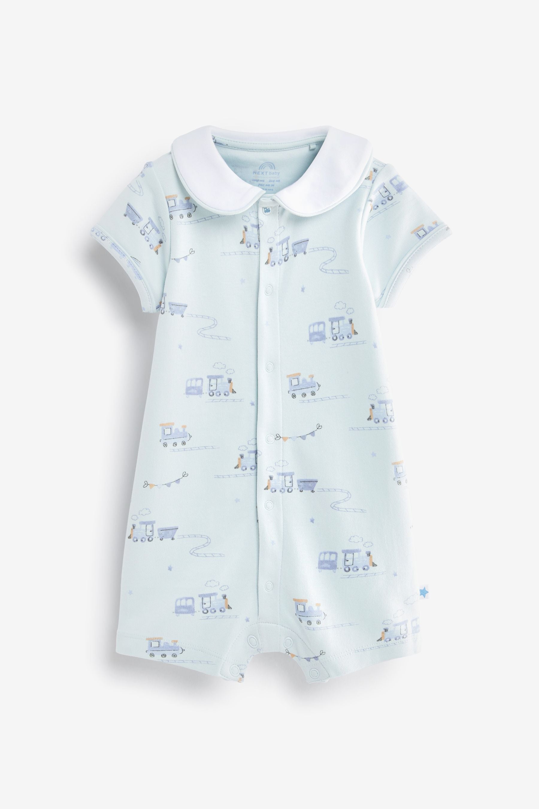 Blue Train Baby Rompers 2 Pack