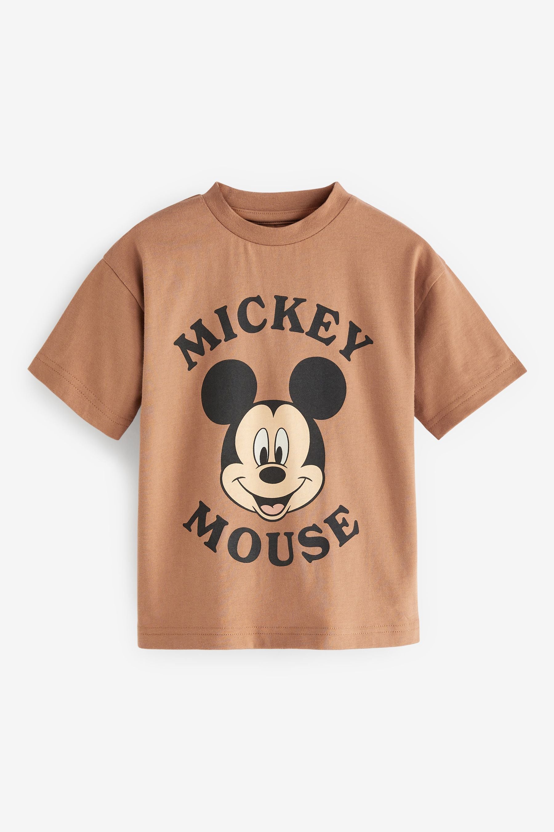 Tan Mickey Mouse Short Sleeve License T-Shirt (6mths-8yrs)