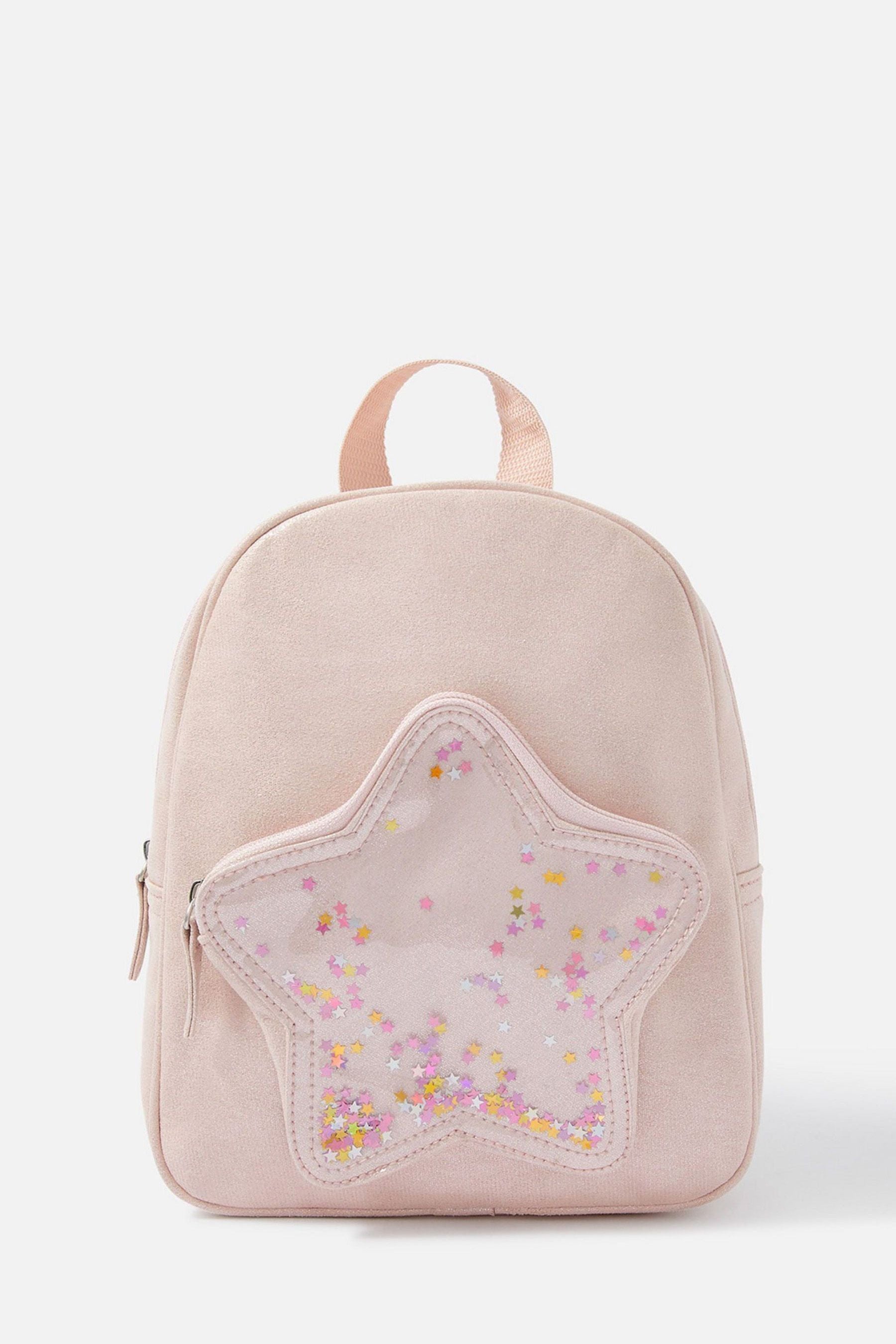 Angels by Accessorize Girls Pink Star Sequin Backpack