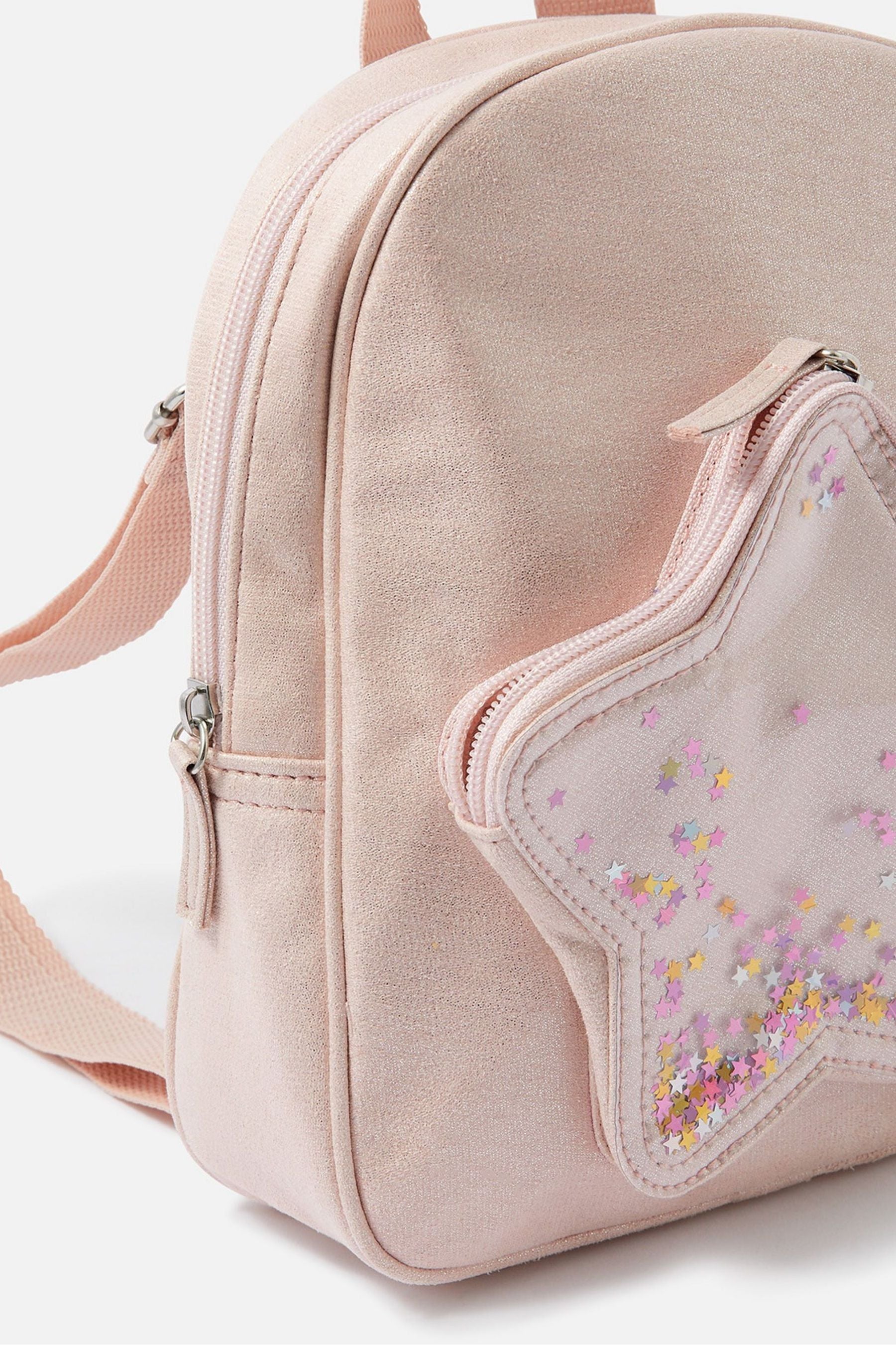 Angels by Accessorize Girls Pink Star Sequin Backpack