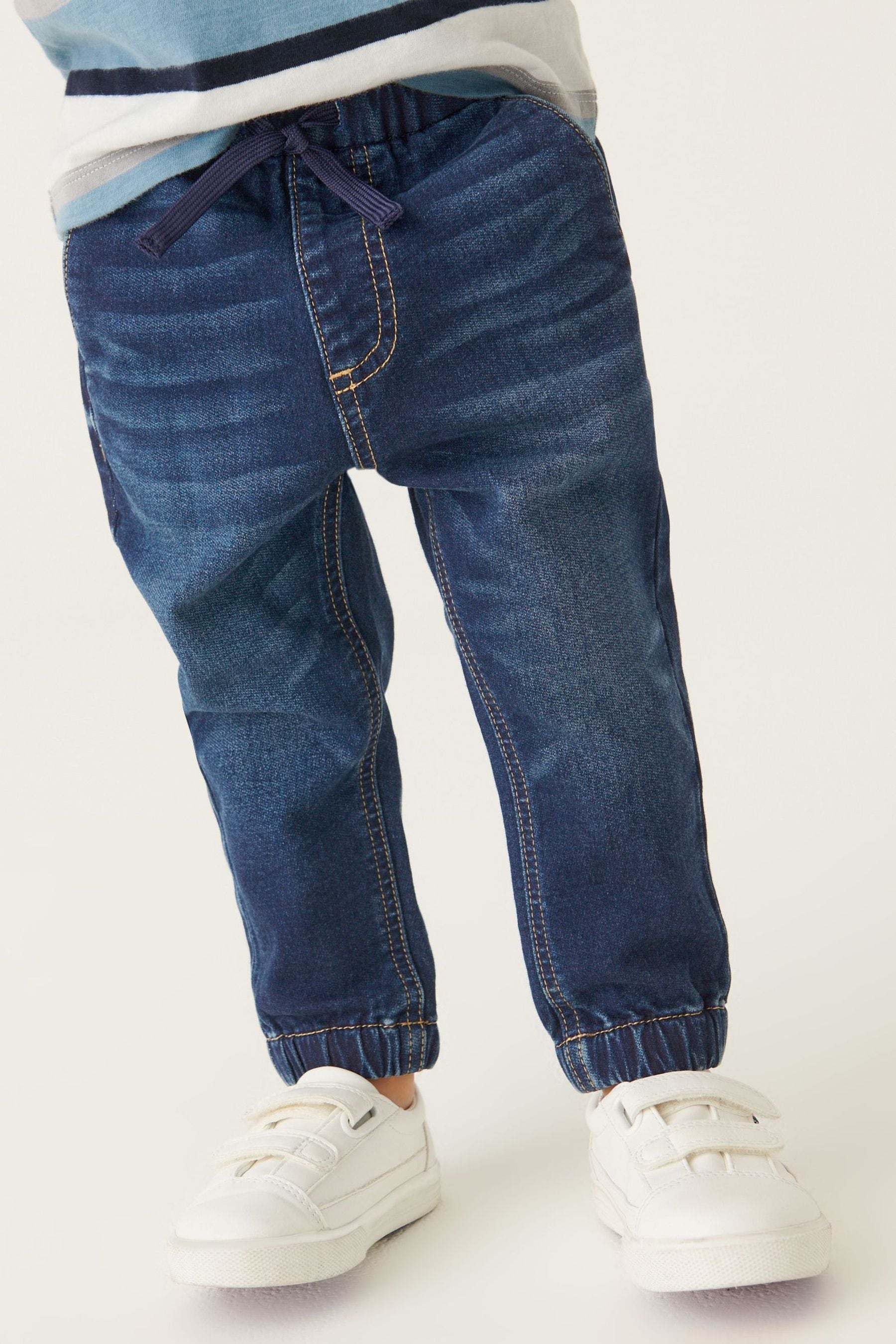 Dark Wash Cuffed Jogger Jeans With Comfort Stretch (3mths-7yrs)