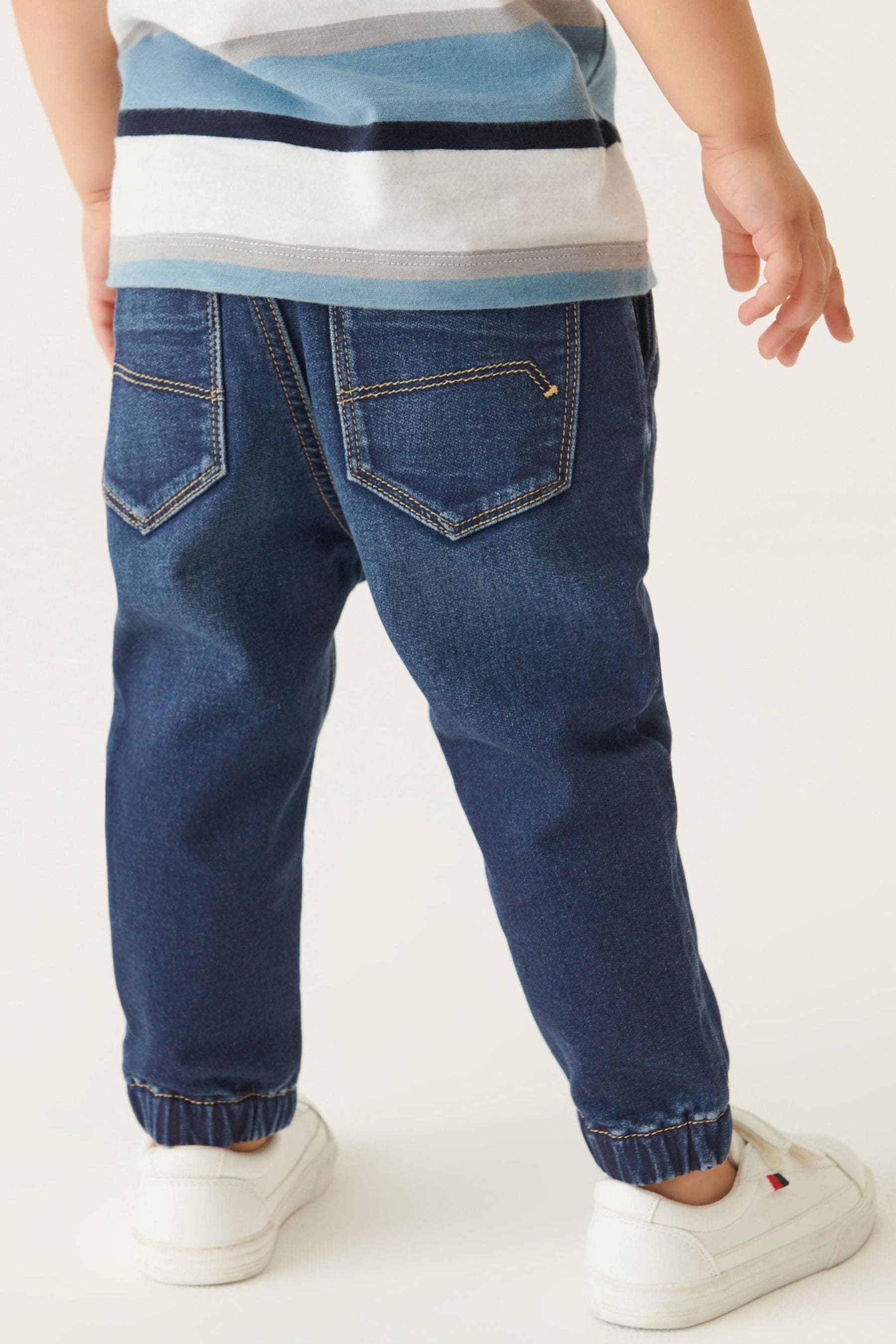 Dark Wash Cuffed Jogger Jeans With Comfort Stretch (3mths-7yrs)