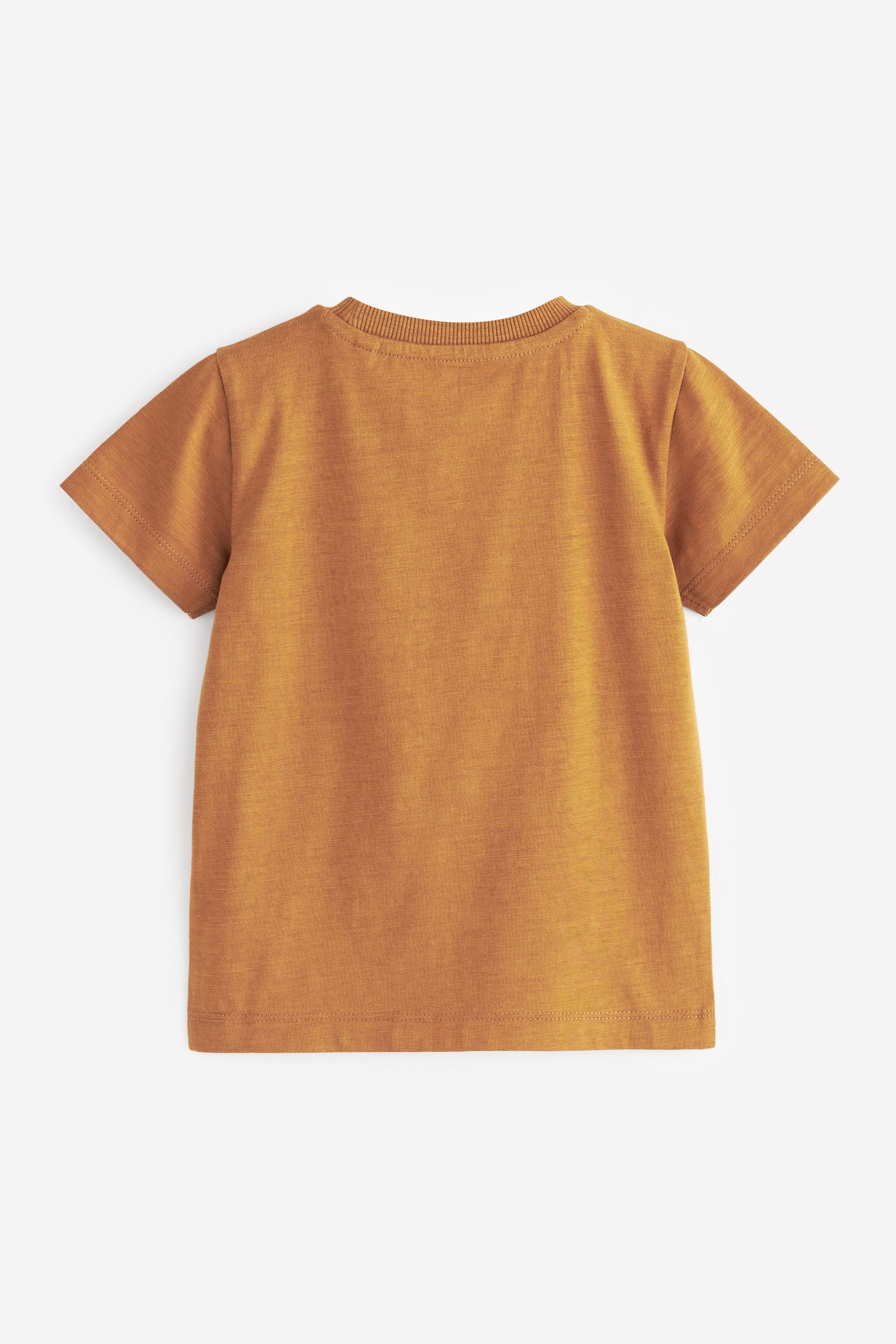 Tan Brown Tractor Pocket T-Shirt (3mths-7yrs)