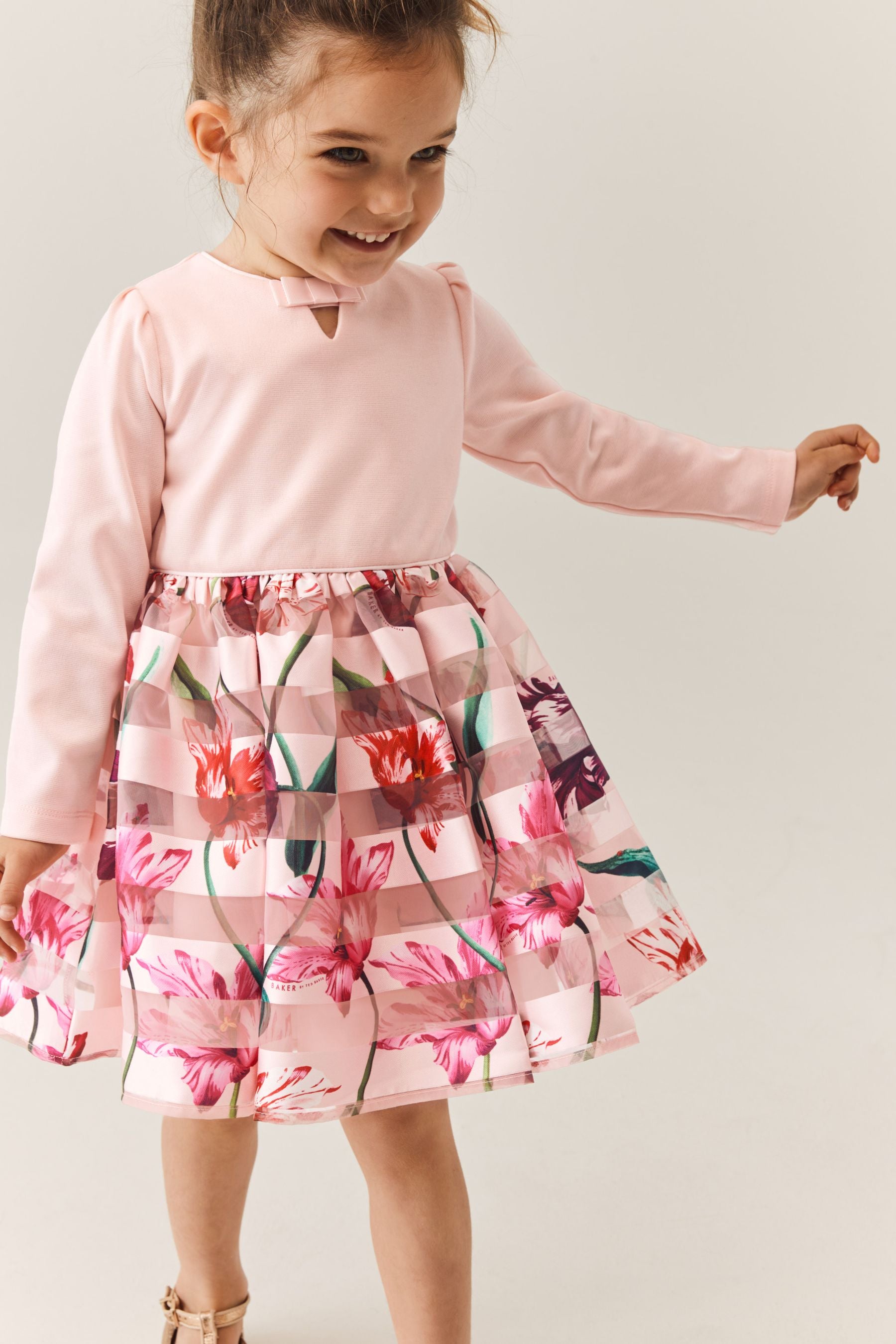 Pink Baker by Ted Baker (0-6yrs) Pink Long Sleeve Mockable Dress