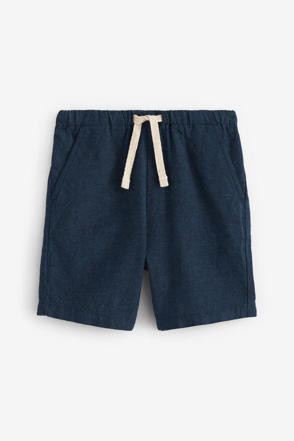 Indigo Blue Linen Blend Shorts (3mths-7yrs)