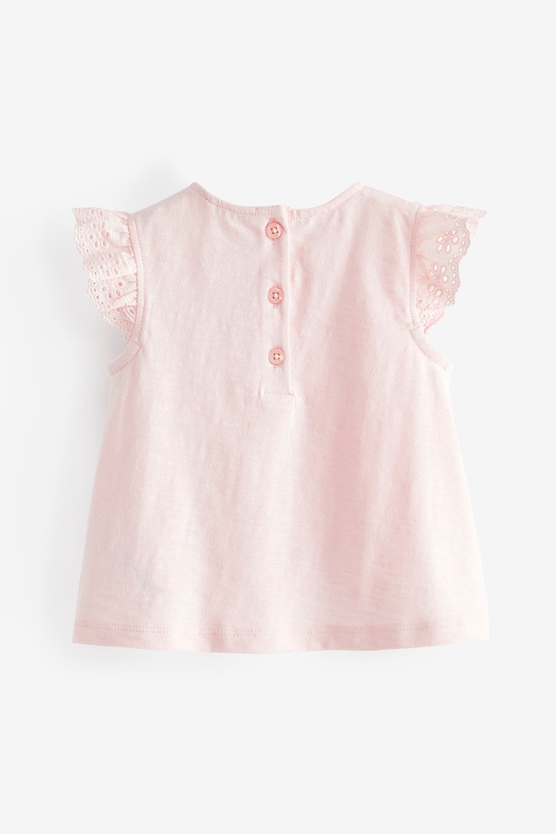 Pink Baby Broderie T-Shirt Set 3 Pack