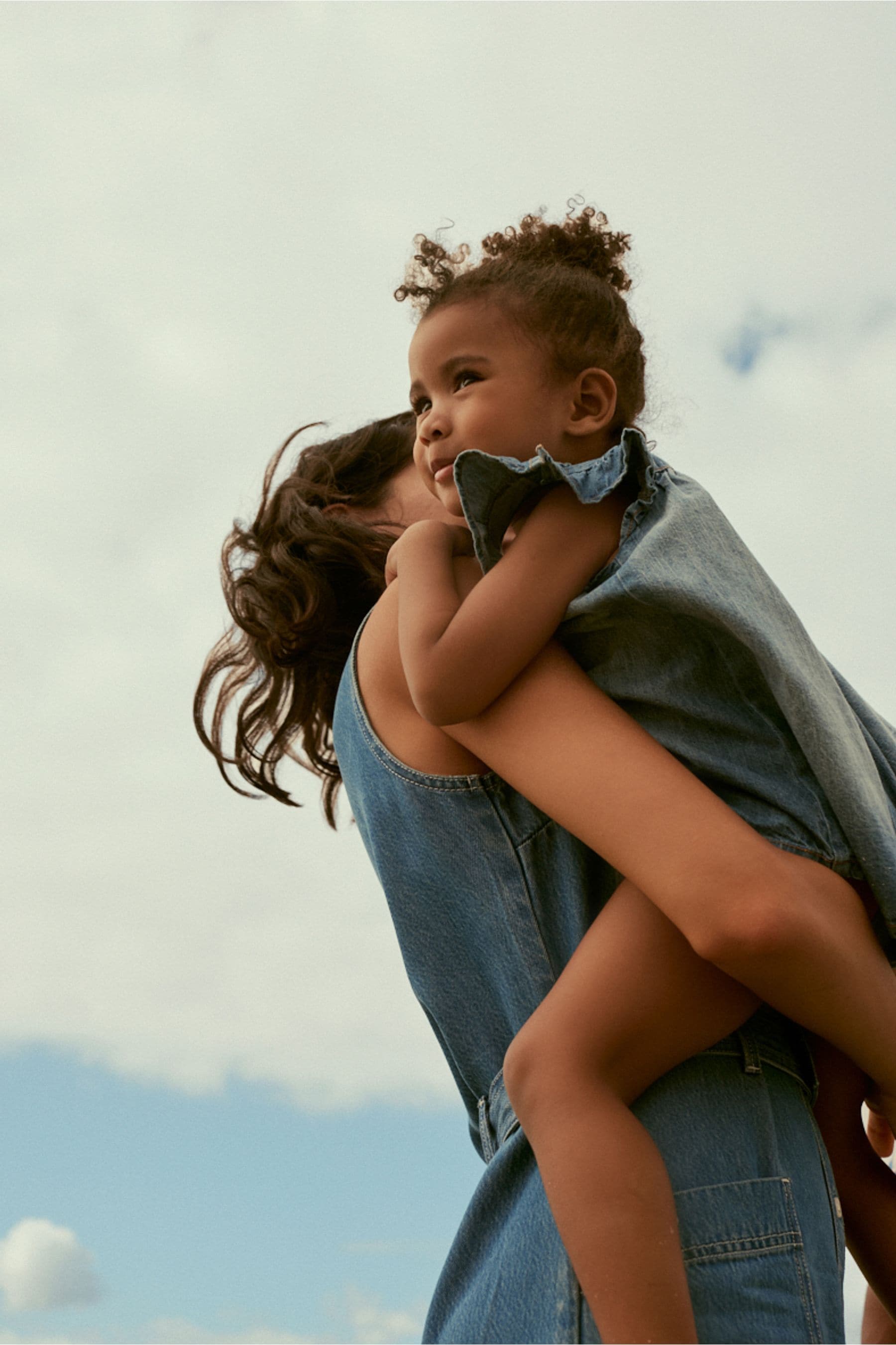 Denim Blue Embroidered Frill Sleeve Playsuit (3mths-7yrs)