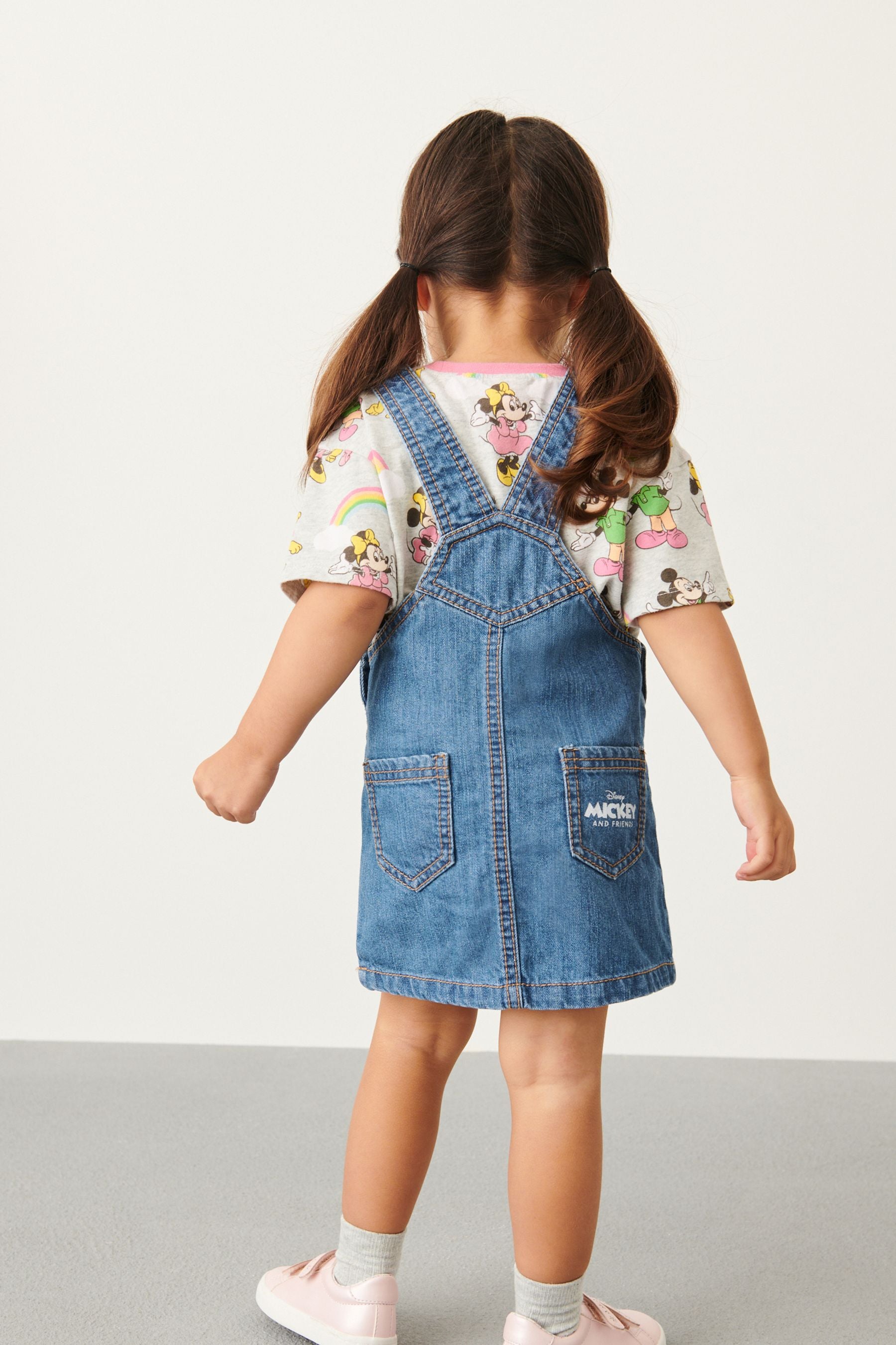 Blue Denim Mickey Mouse & Friends Pinafore Set (9mths-8yrs)