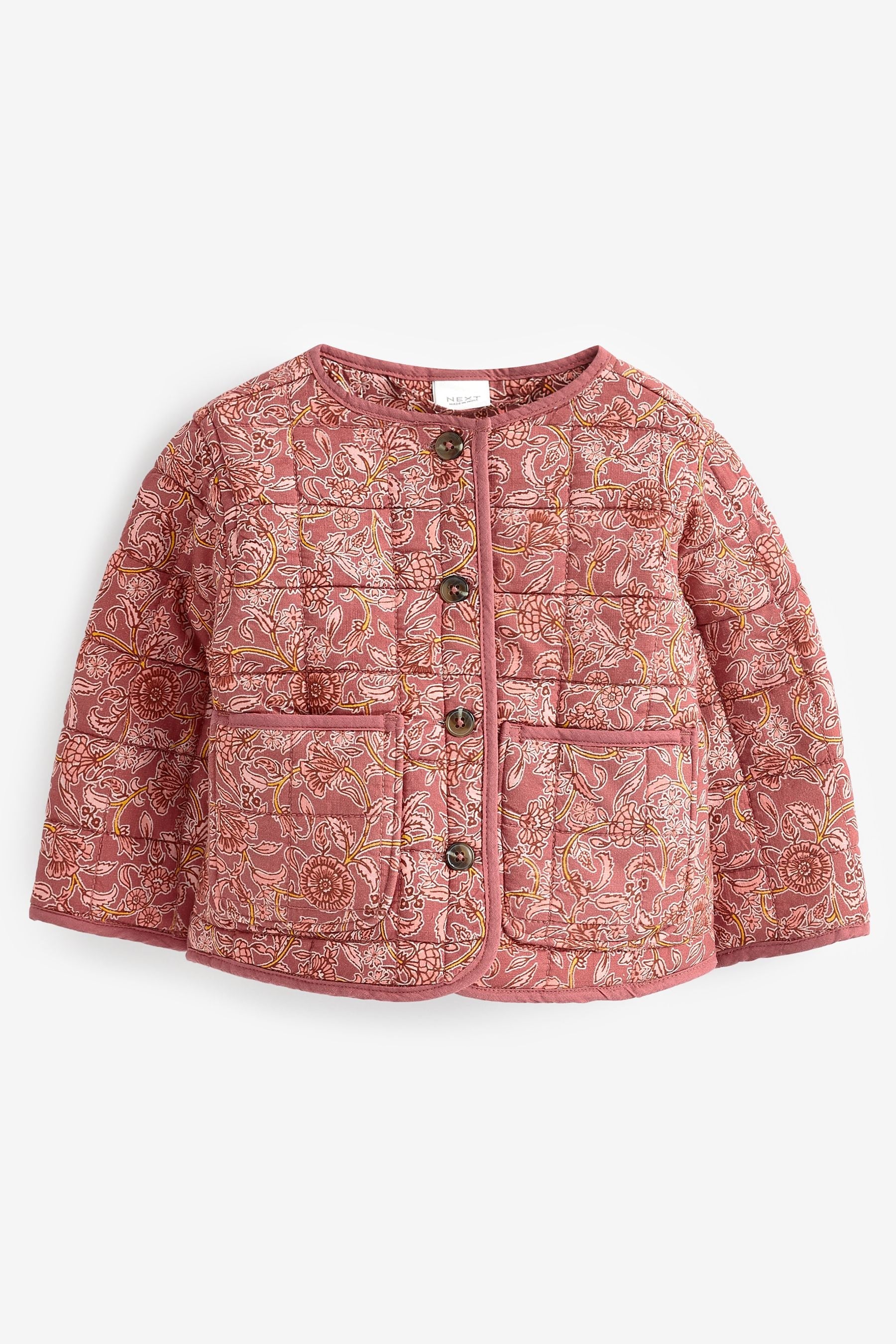 Pink Printed Quilted Jacket (12mths-12yrs)