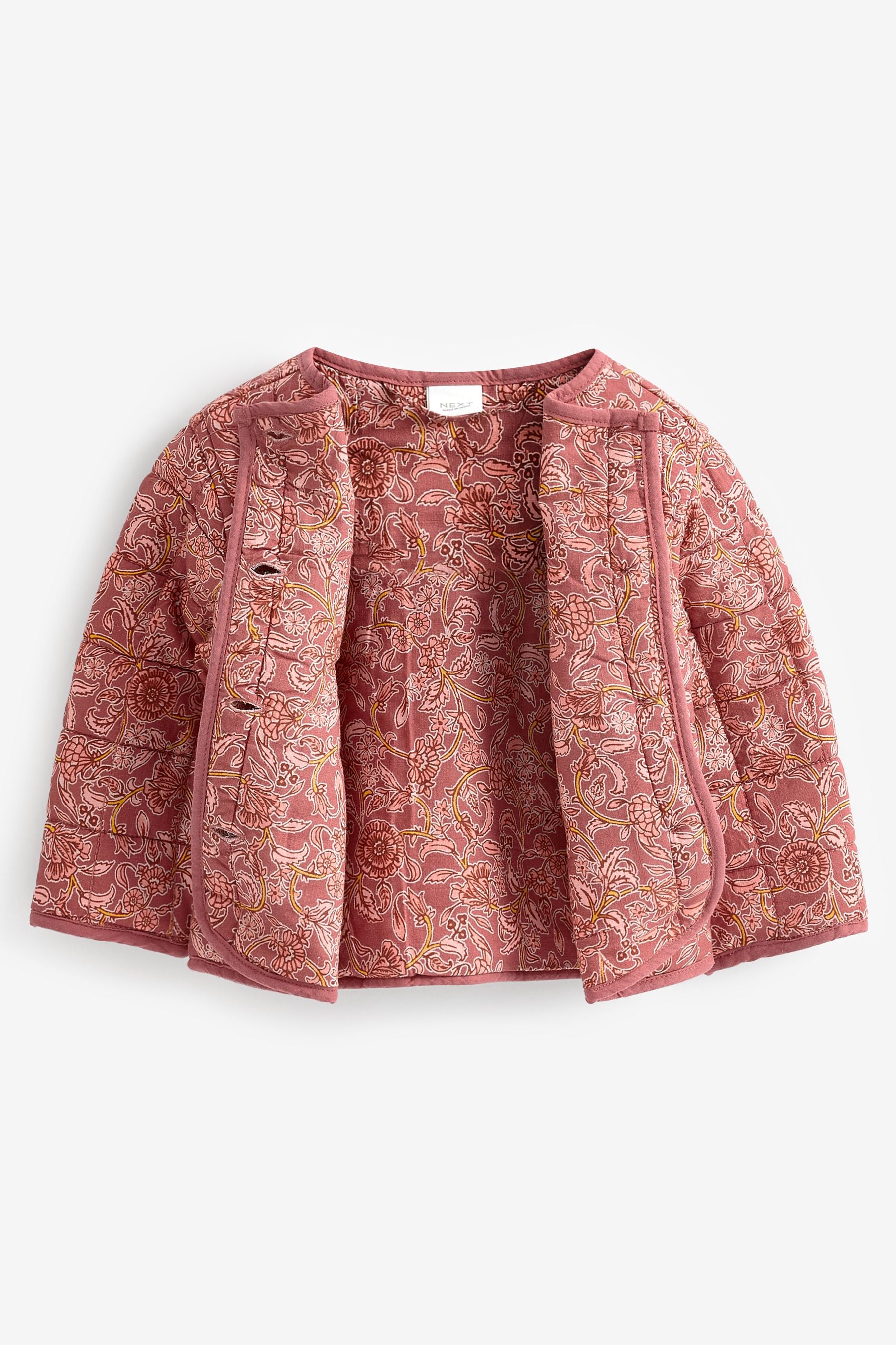 Pink Printed Quilted Jacket (12mths-12yrs)