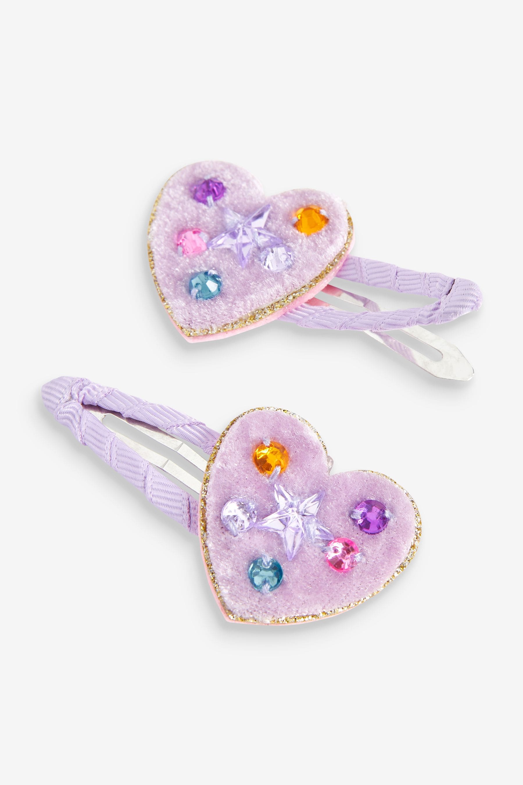 Lilac Purple Hair Clips and Ponies 2pk