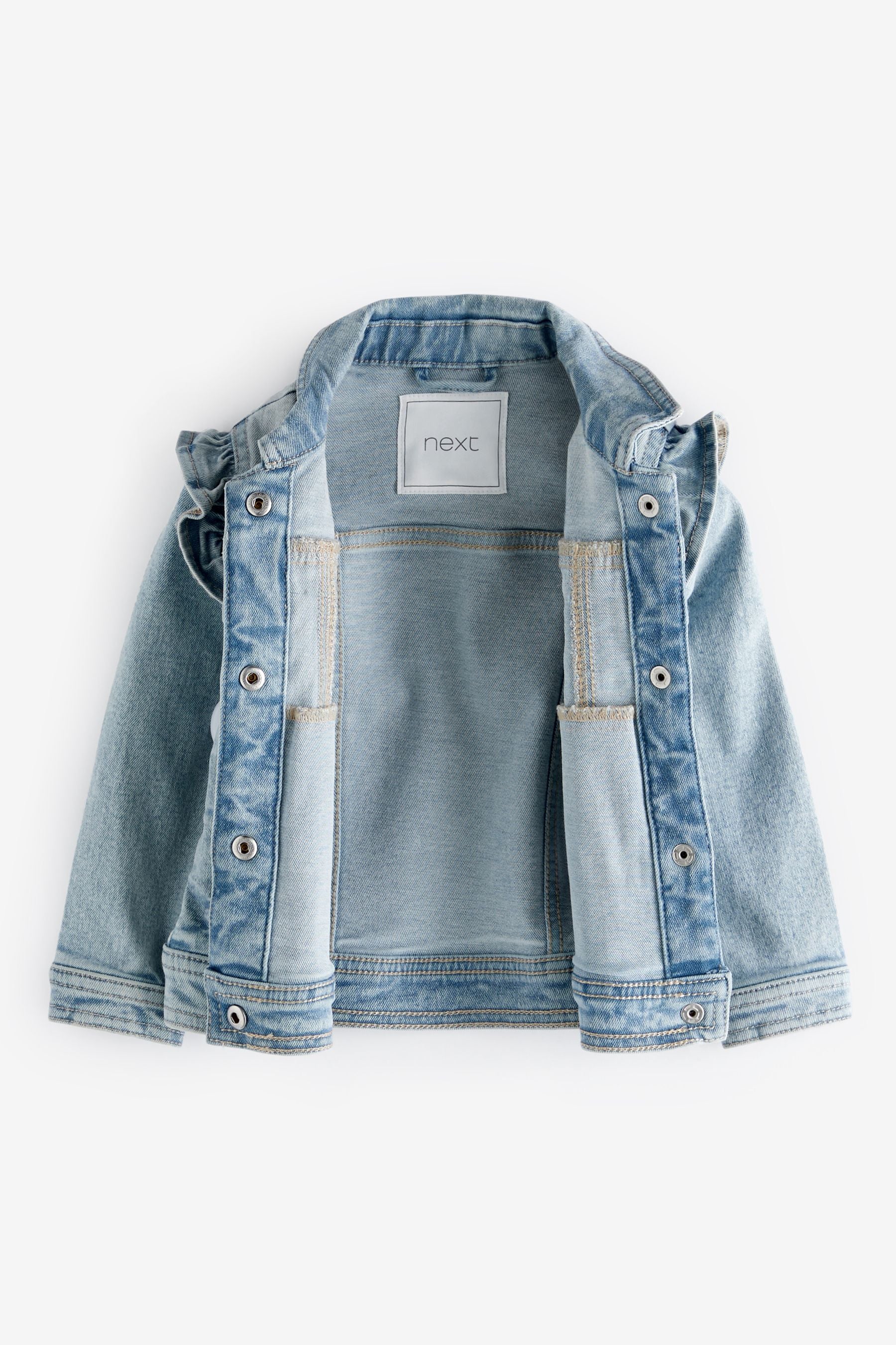 Mid Blue Frill Shoulder Denim Jacket (3-16yrs)