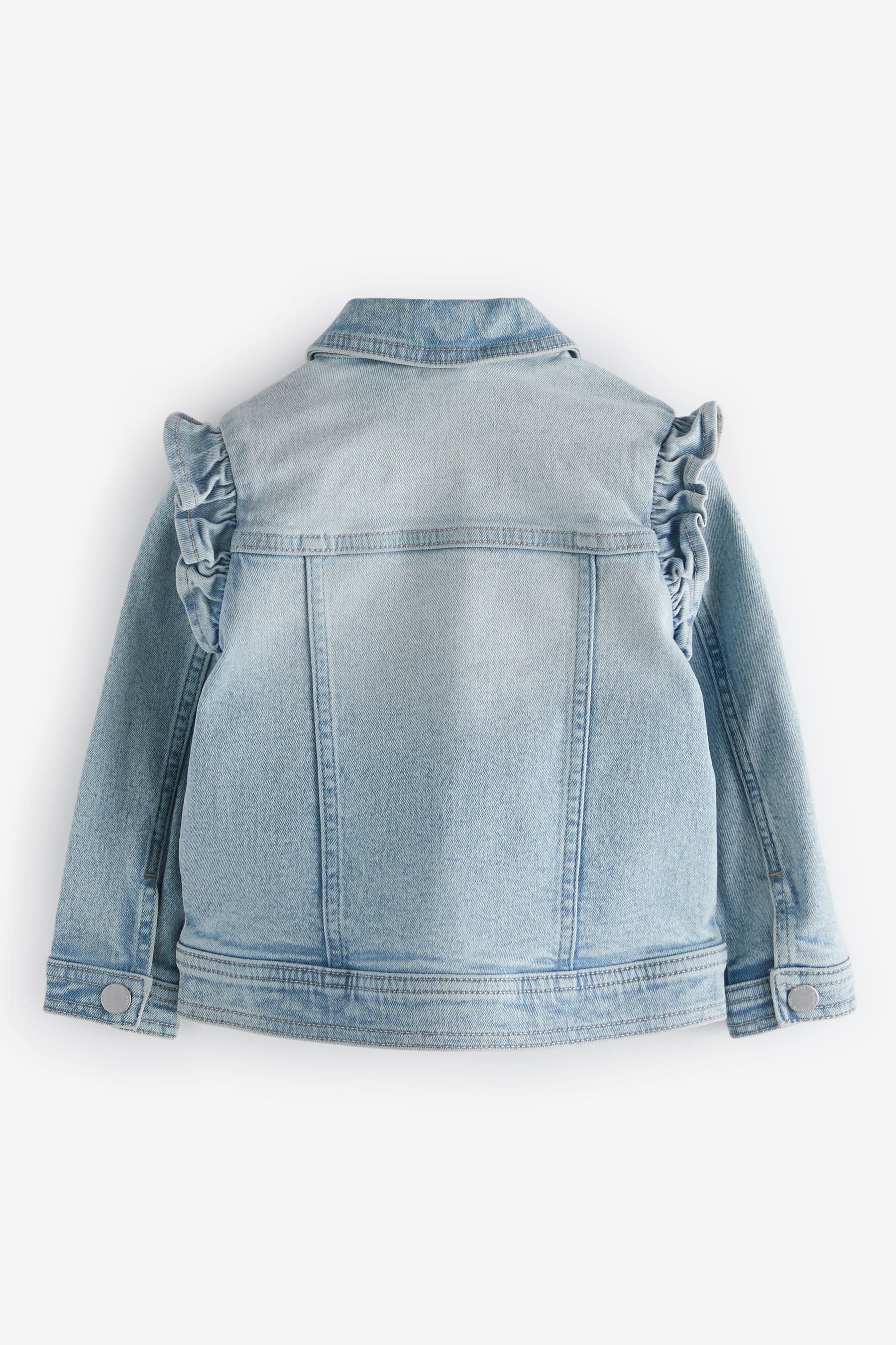 Mid Blue Frill Shoulder Denim Jacket (3-16yrs)