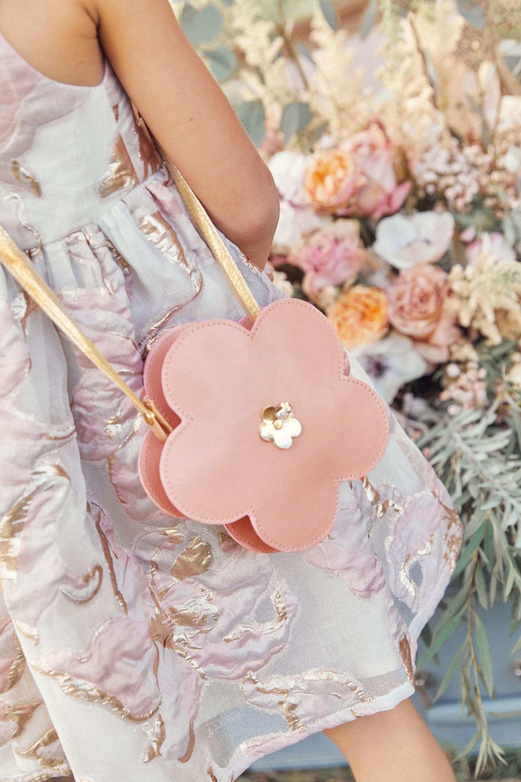 Pink Flower Cross-Body Bag