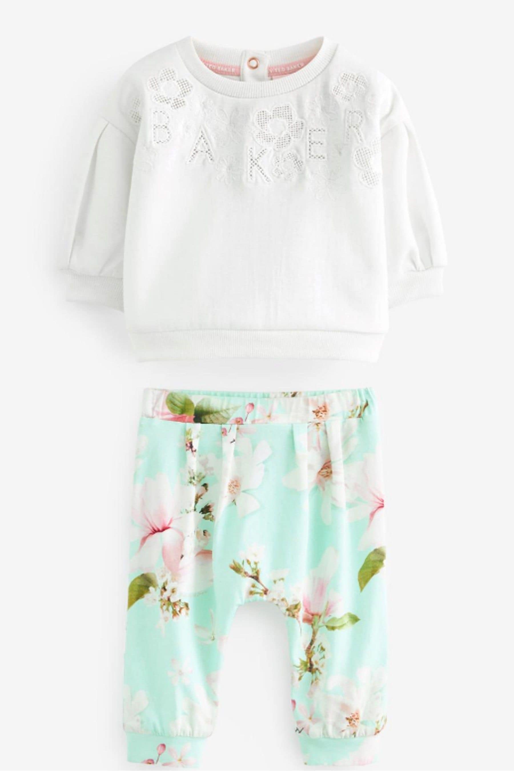 Green Baker by Ted Baker Legging and Embroidered Sweater Set