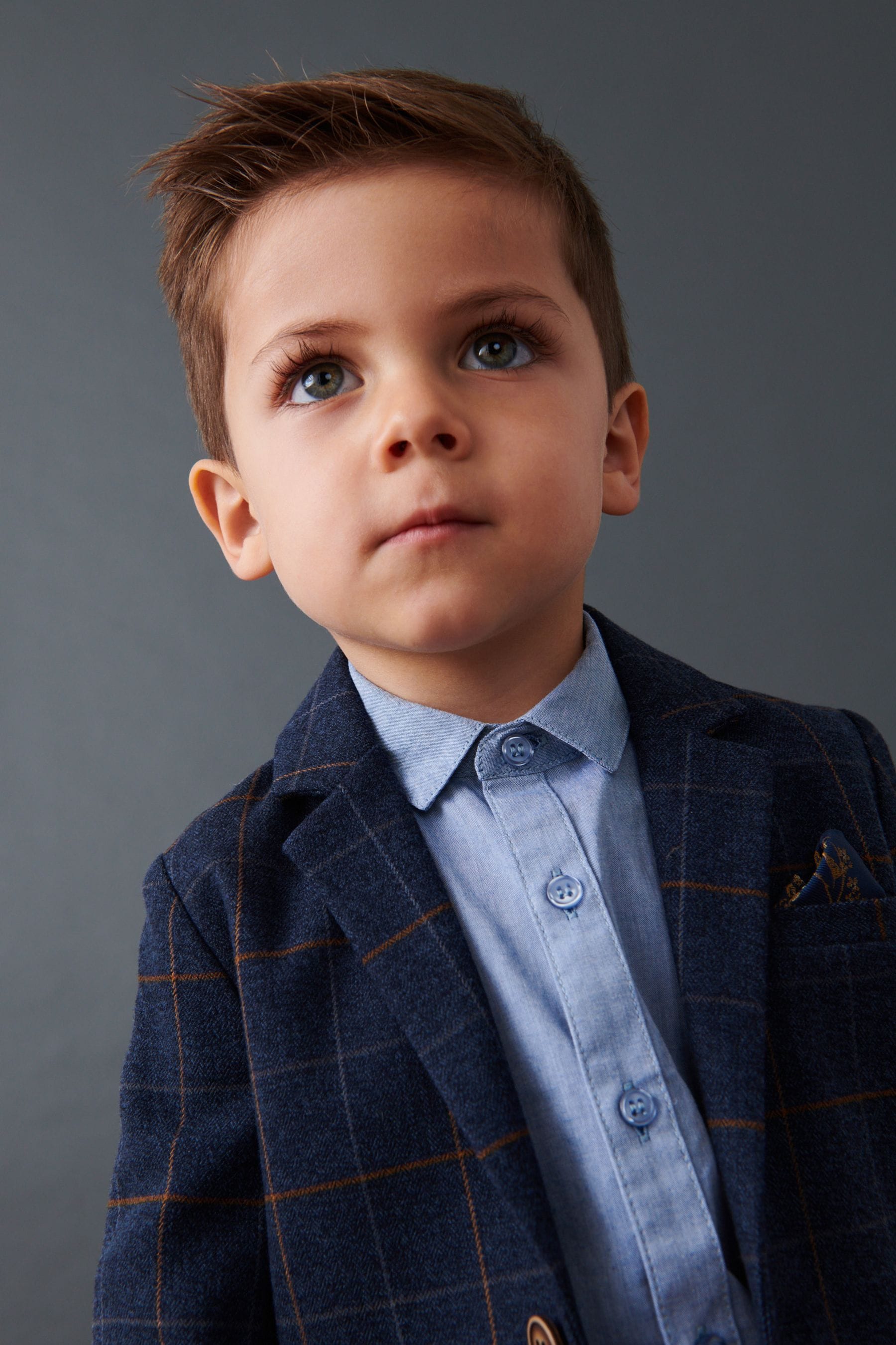 Navy Check Blazer, Shirt, Trouser & Bow Tie Set (3mths-9yrs)