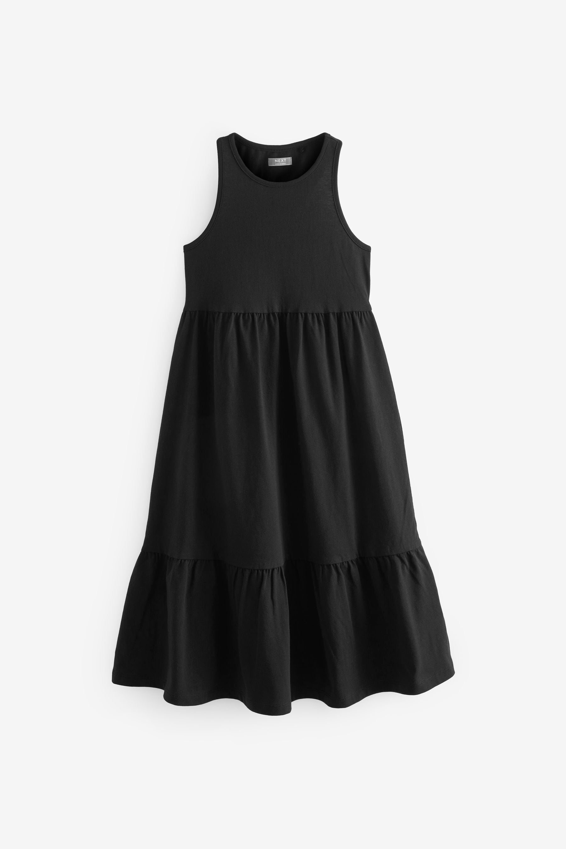 Black Back Detail Soft Jersey Midi Dress (3-16yrs)