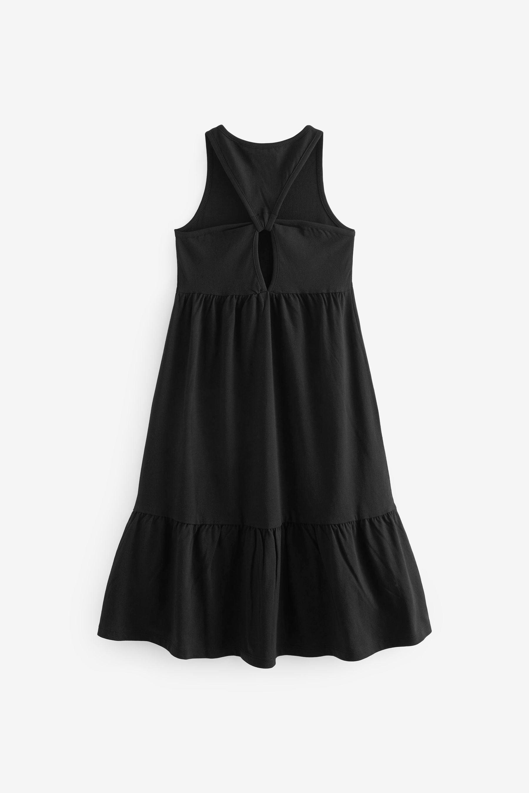 Black Back Detail Soft Jersey Midi Dress (3-16yrs)