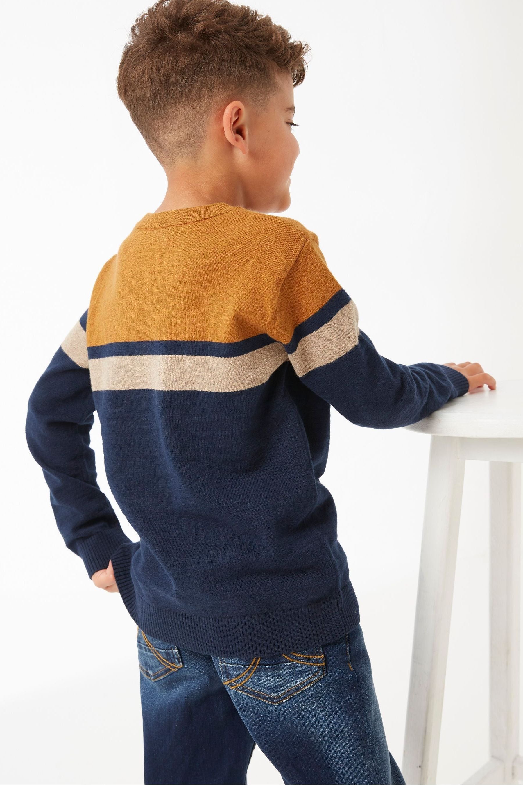 FatFace Blue Striped Jumper