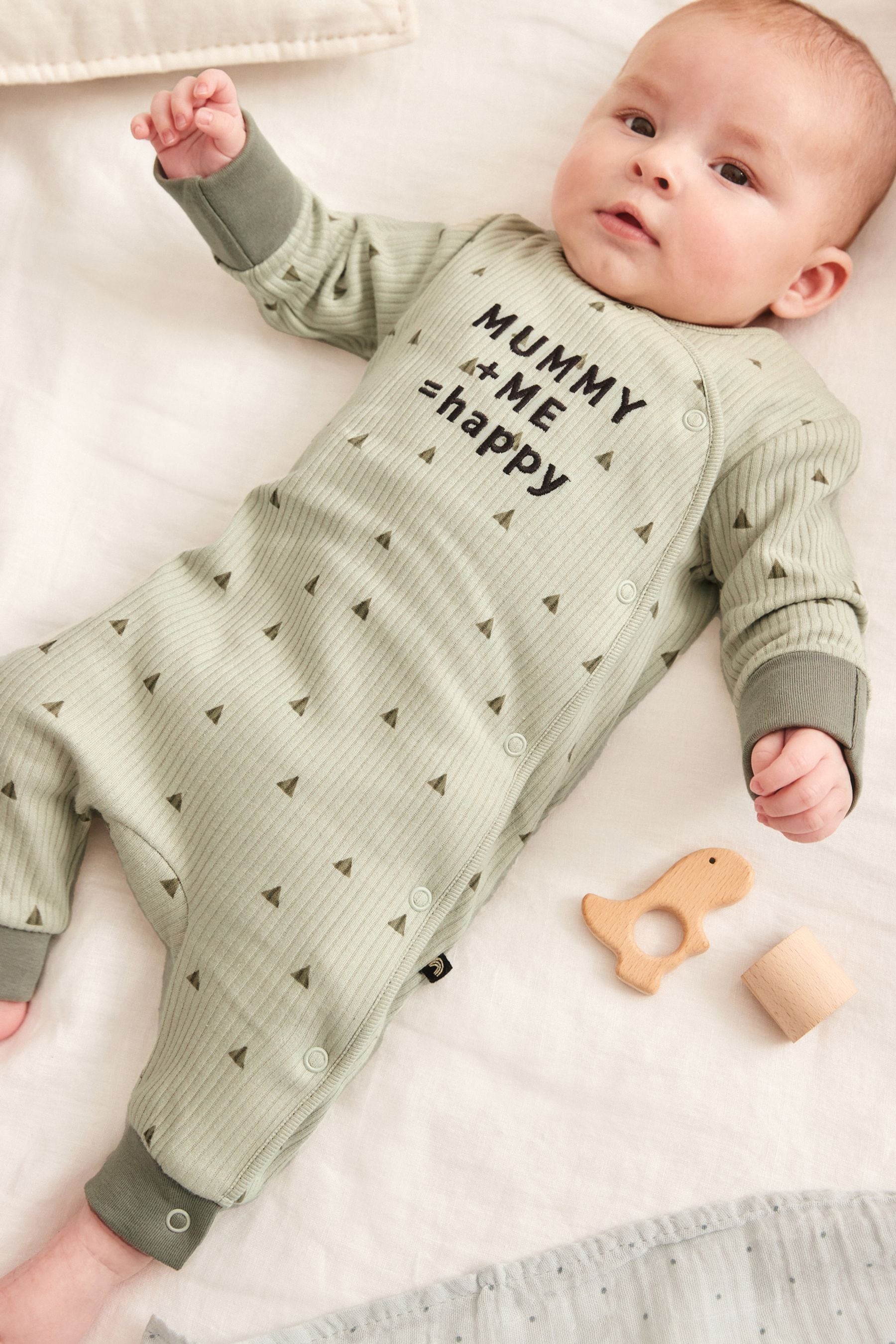 Khaki Green Mummy Scandi Family Single Sleepsuit (0mths-3yrs)