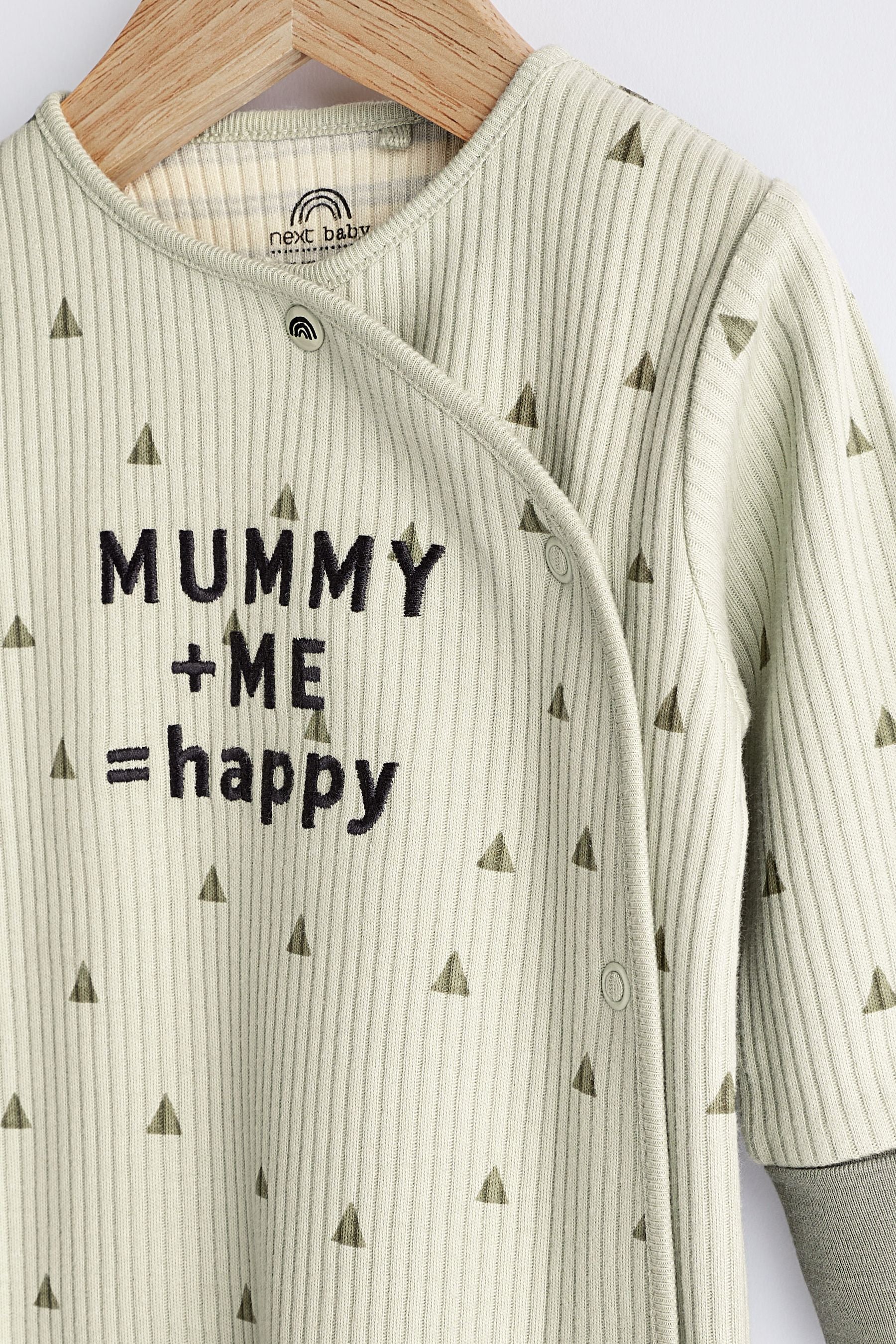 Khaki Green Mummy Scandi Family Single Sleepsuit (0mths-3yrs)