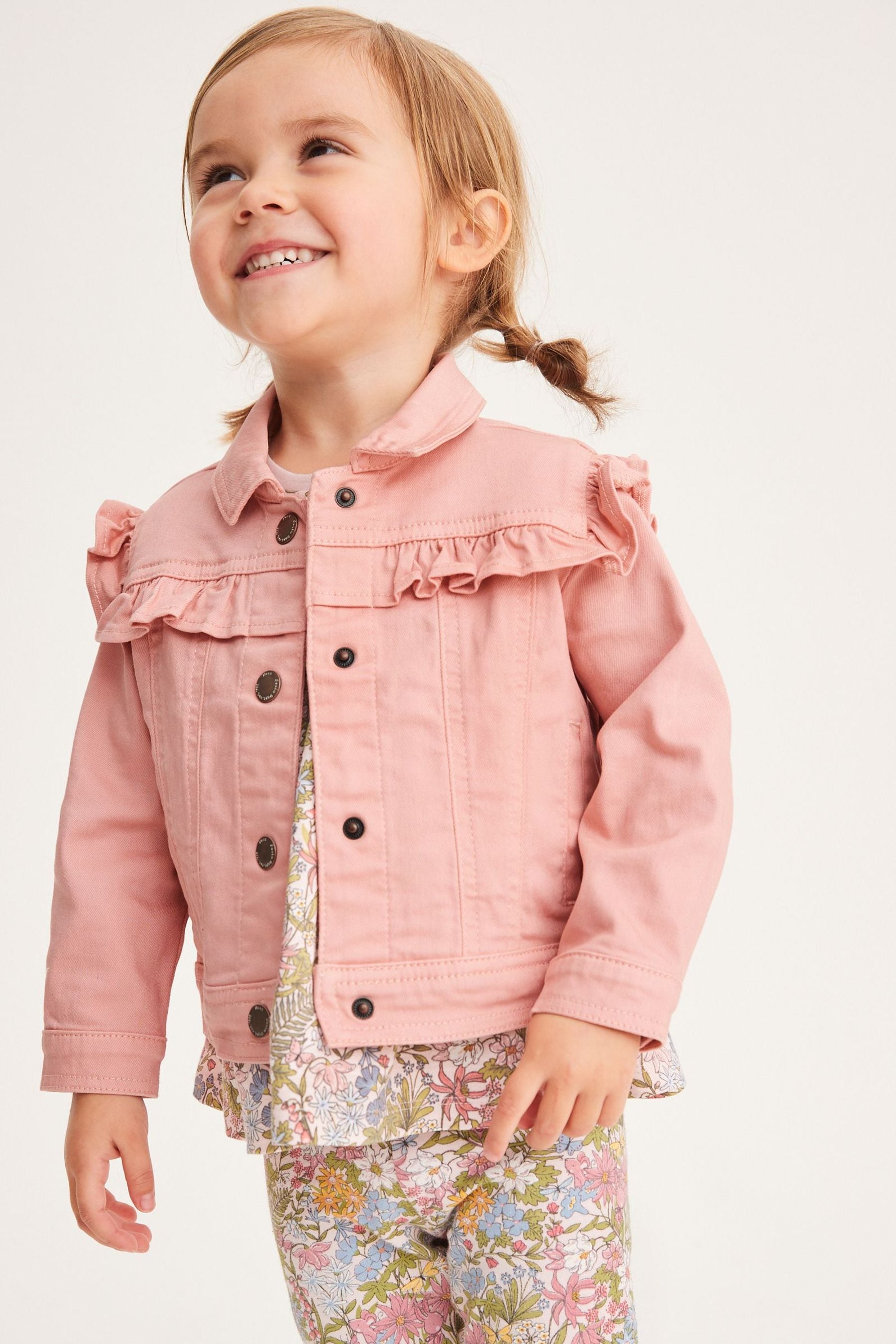 Pink Denim Jacket with Frill Detail (3mths-7yrs)