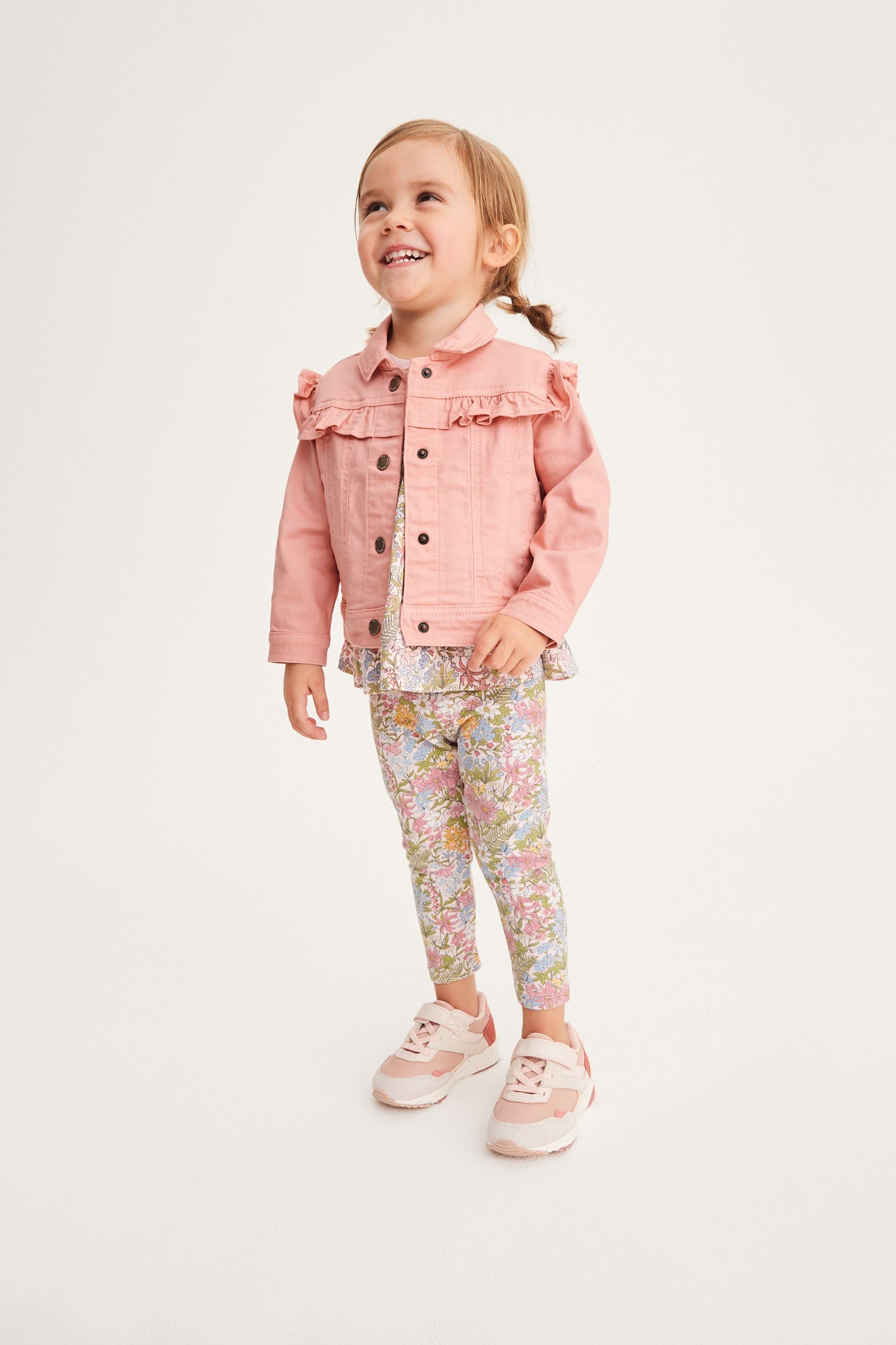 Pink Denim Jacket with Frill Detail (3mths-7yrs)