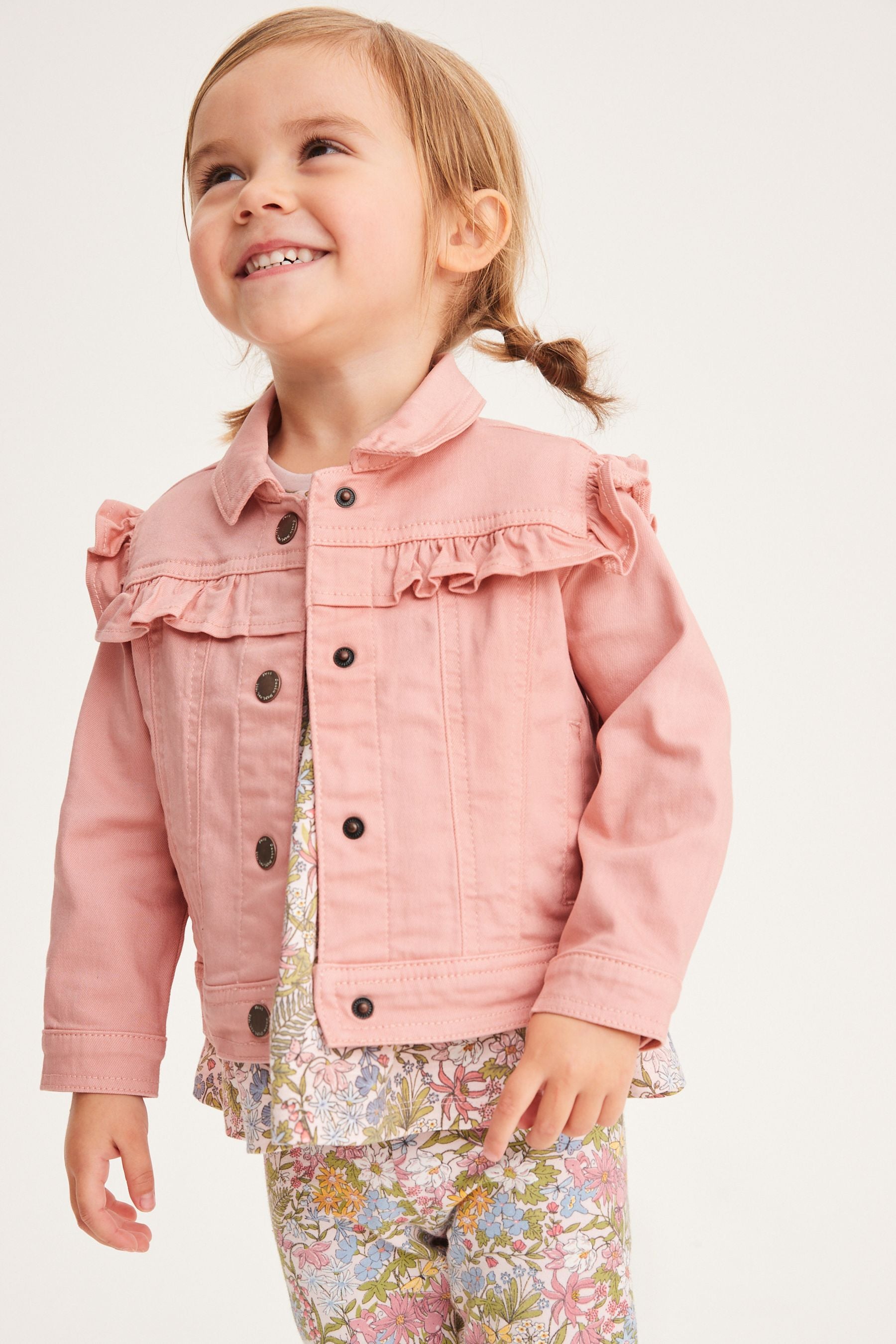 Pink Denim Jacket with Frill Detail (3mths-7yrs)