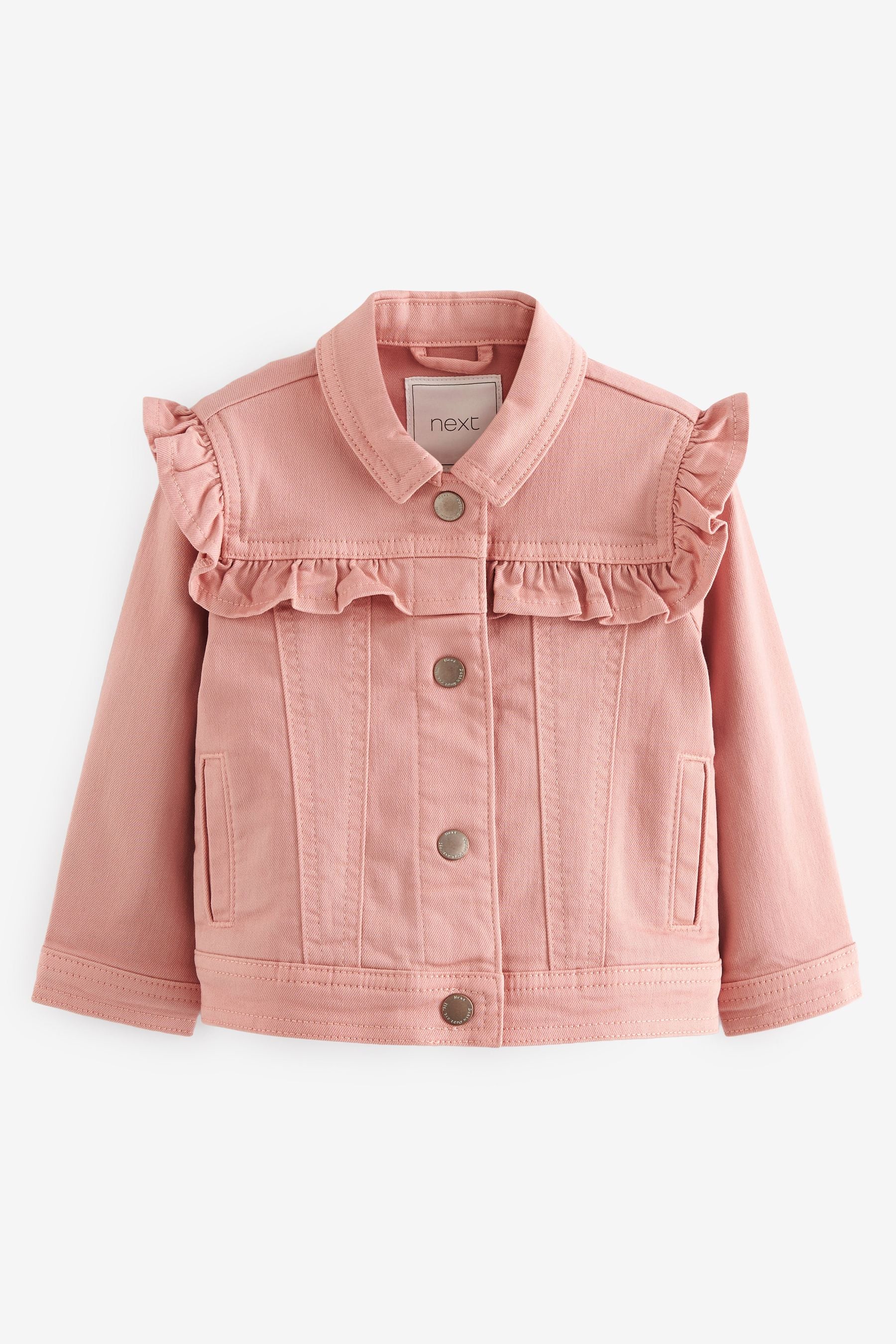 Pink Denim Jacket with Frill Detail (3mths-7yrs)