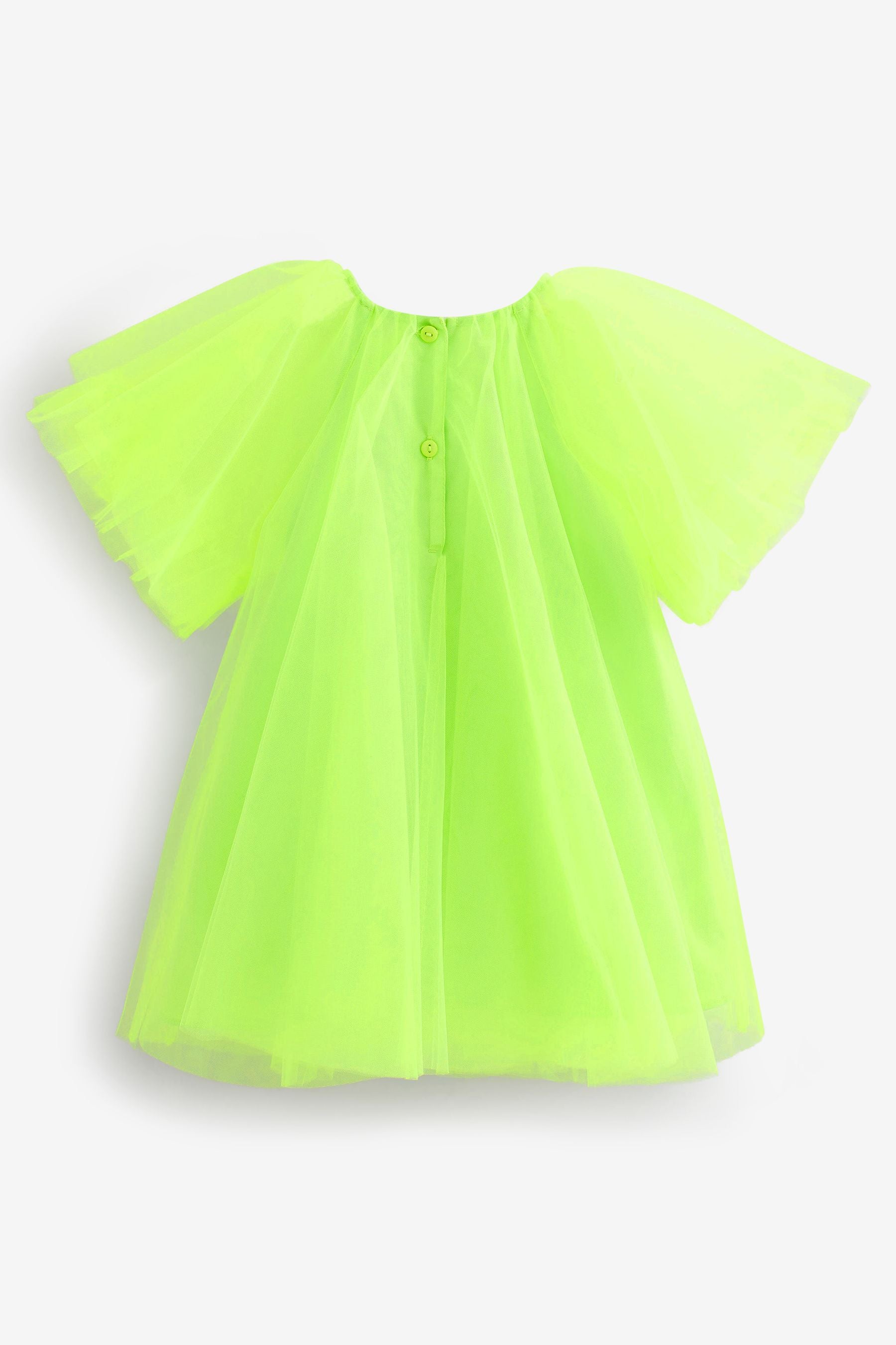 Fluro Yellow Mesh Party Dress (12mths-8yrs)