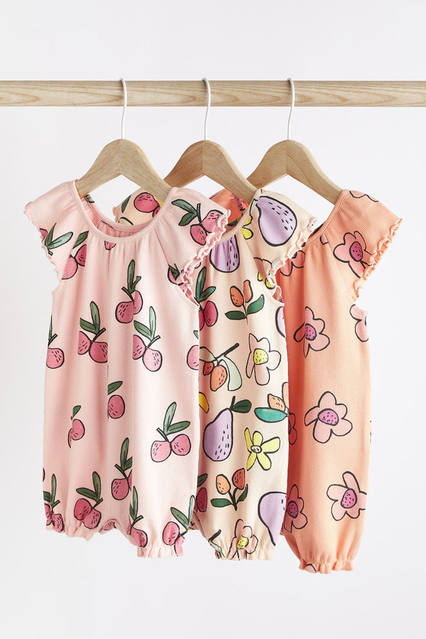 Pink Fruit Baby Rompers 3 Pack