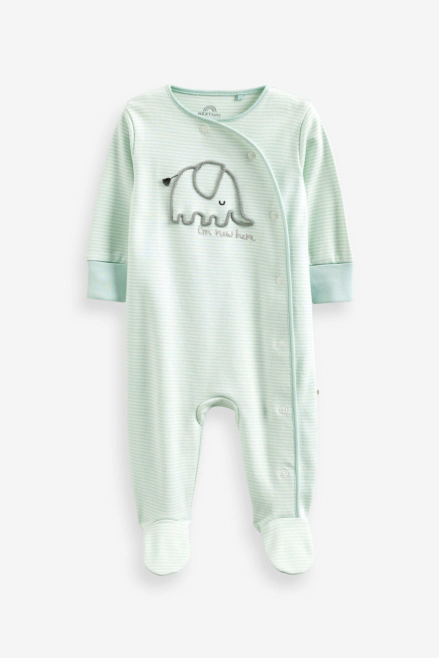 Green Baby Sleepsuits 3 Pack (0-2yrs)