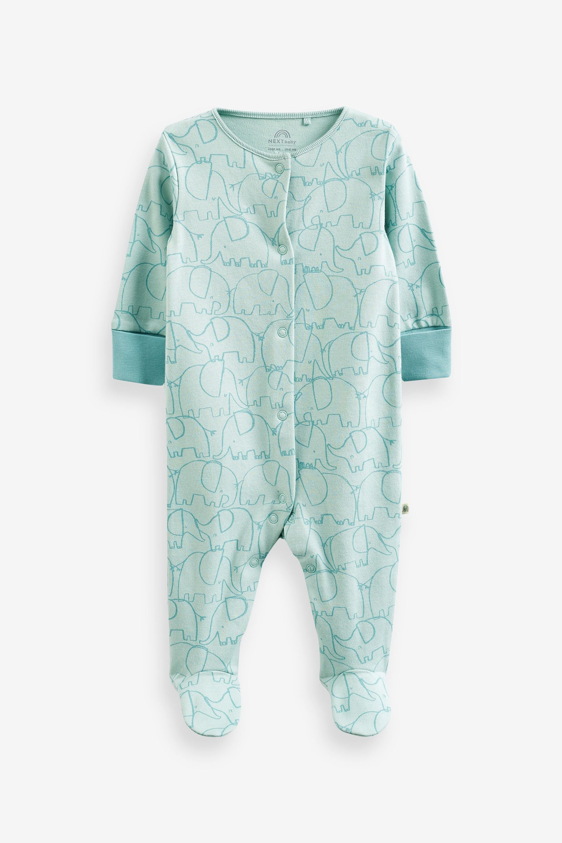 Green Baby Sleepsuits 3 Pack (0-2yrs)