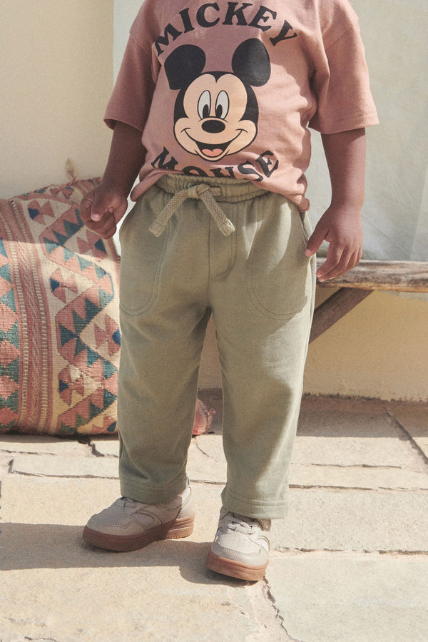 Khaki Green Jersey Straight Leg Joggers (3mths-7yrs)