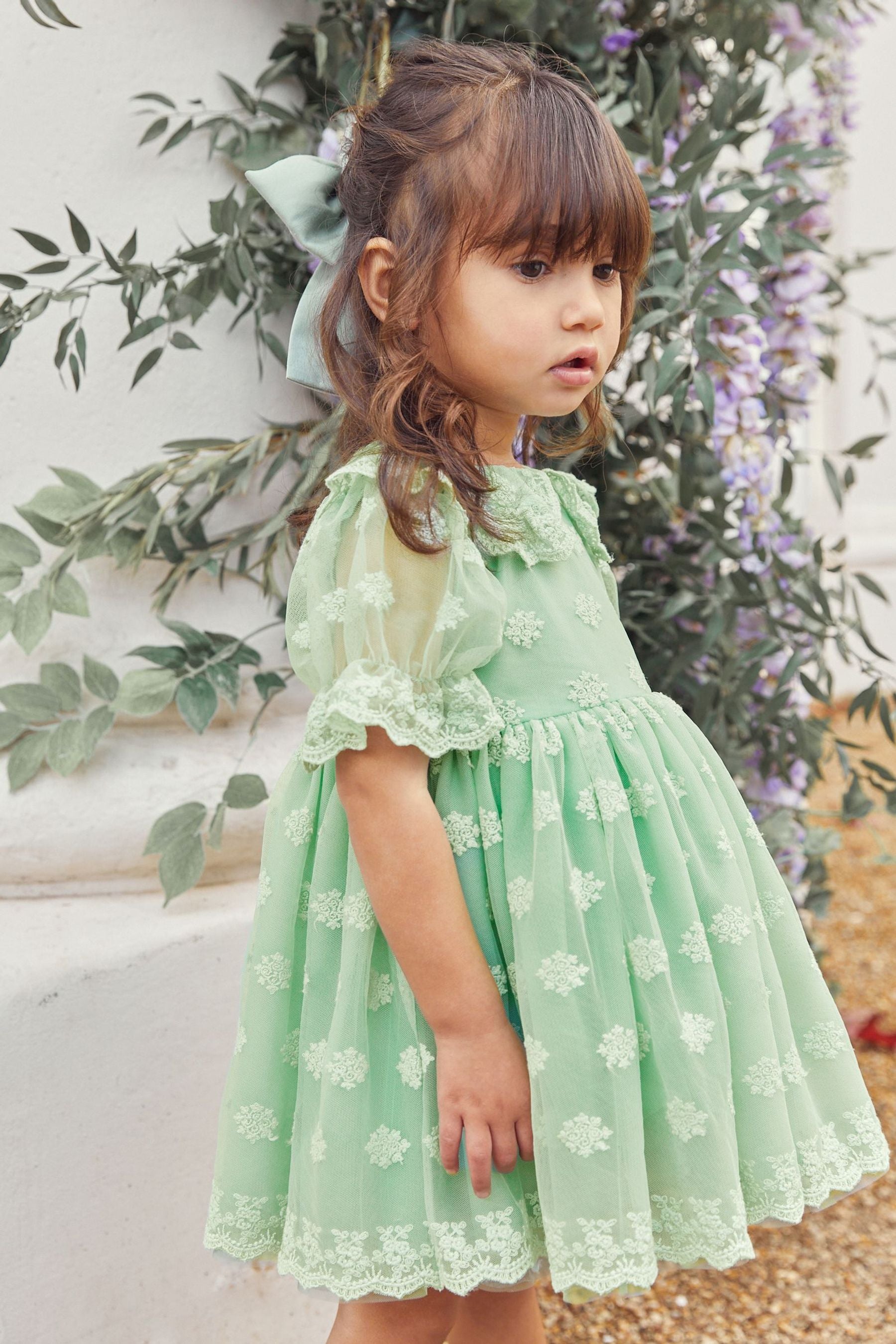 Mint Green Lace Occasion Dress (3mths-8yrs)