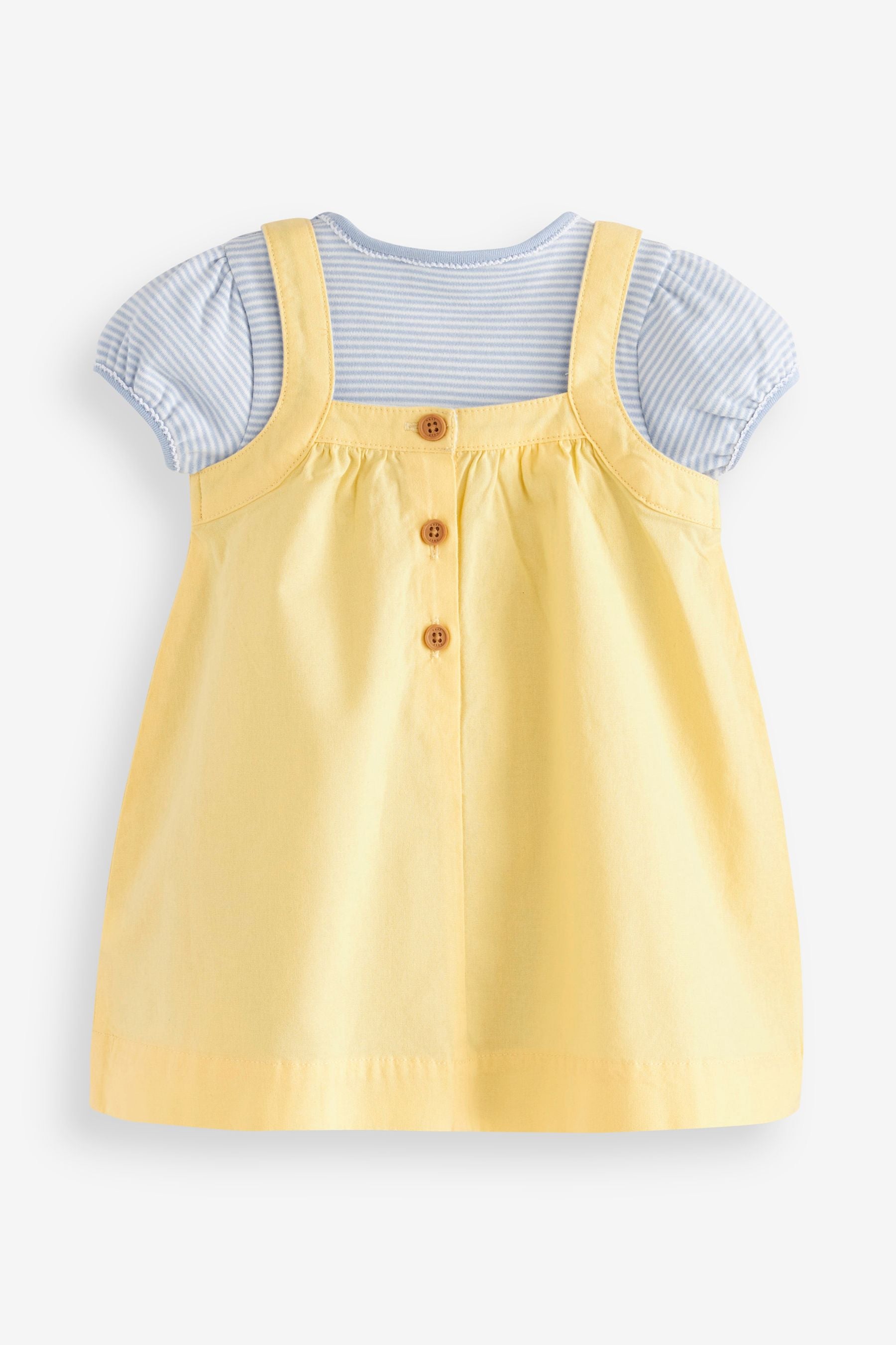 Yellow Bright Character Appliqu?©?©?© Baby Pinafore And Bodysuit Set (0mths-2yrs)