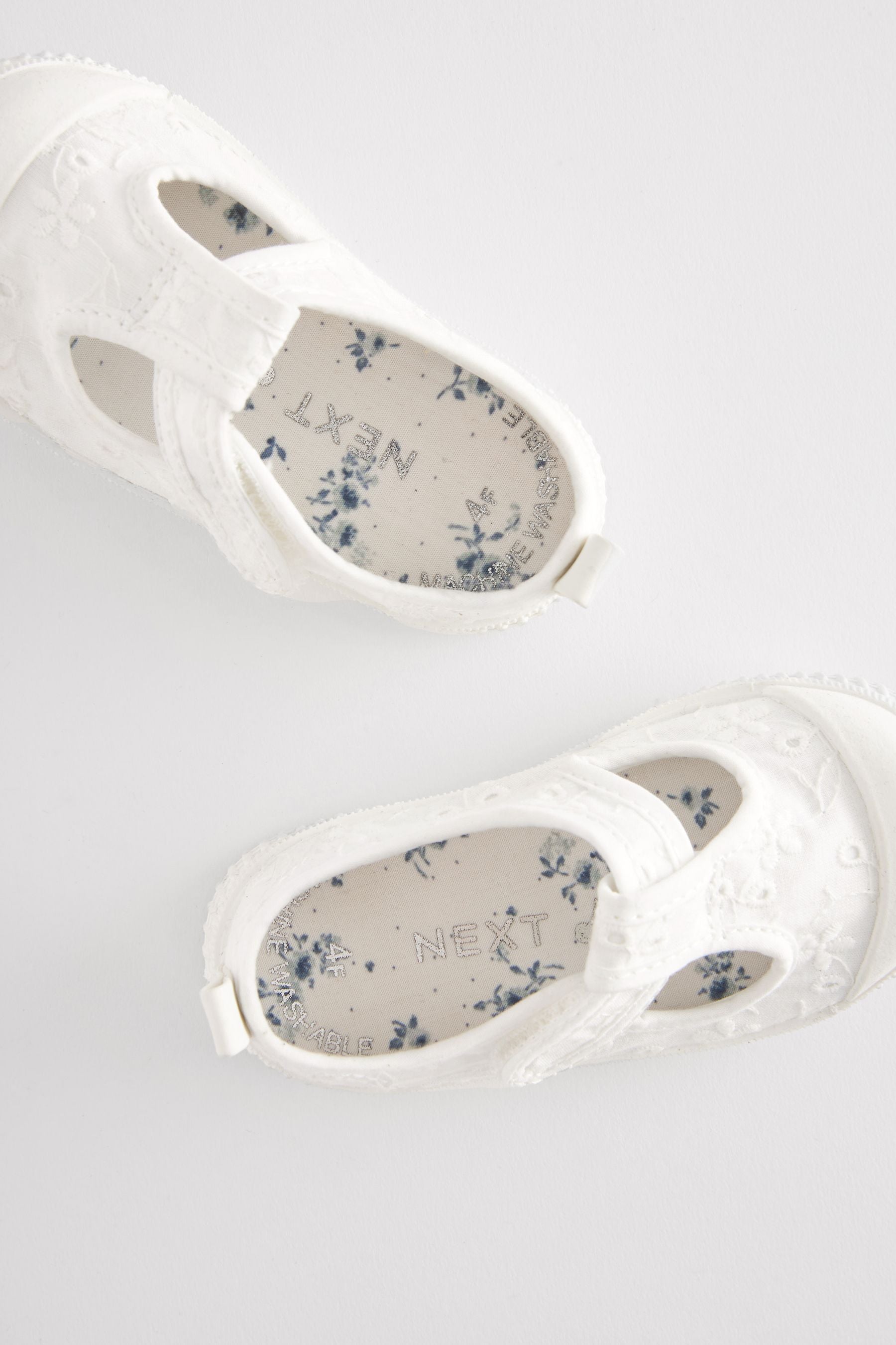 White Broderie First Walker Shoes