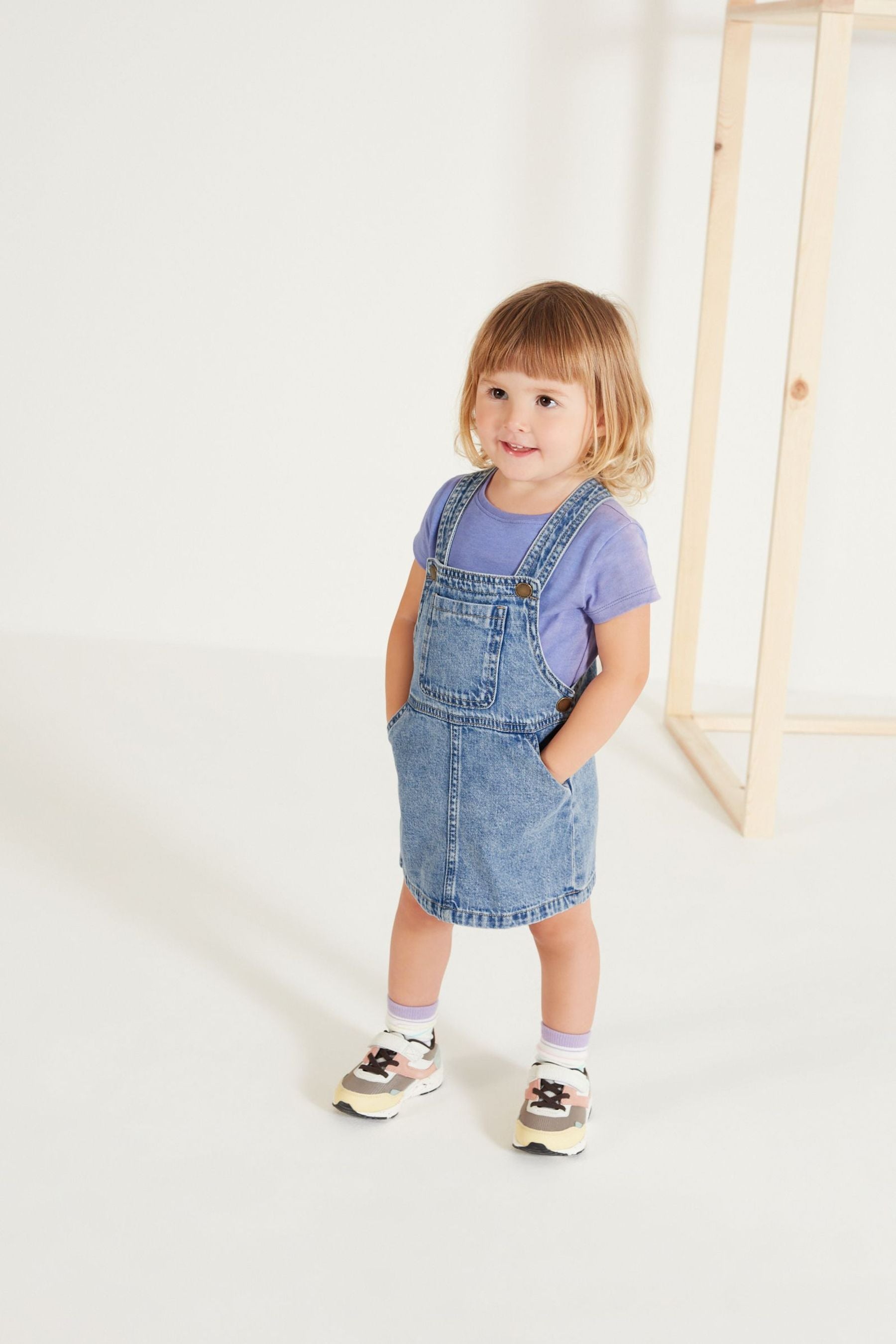 Pale Blue Denim Pinafore Dress (3mths-8yrs)