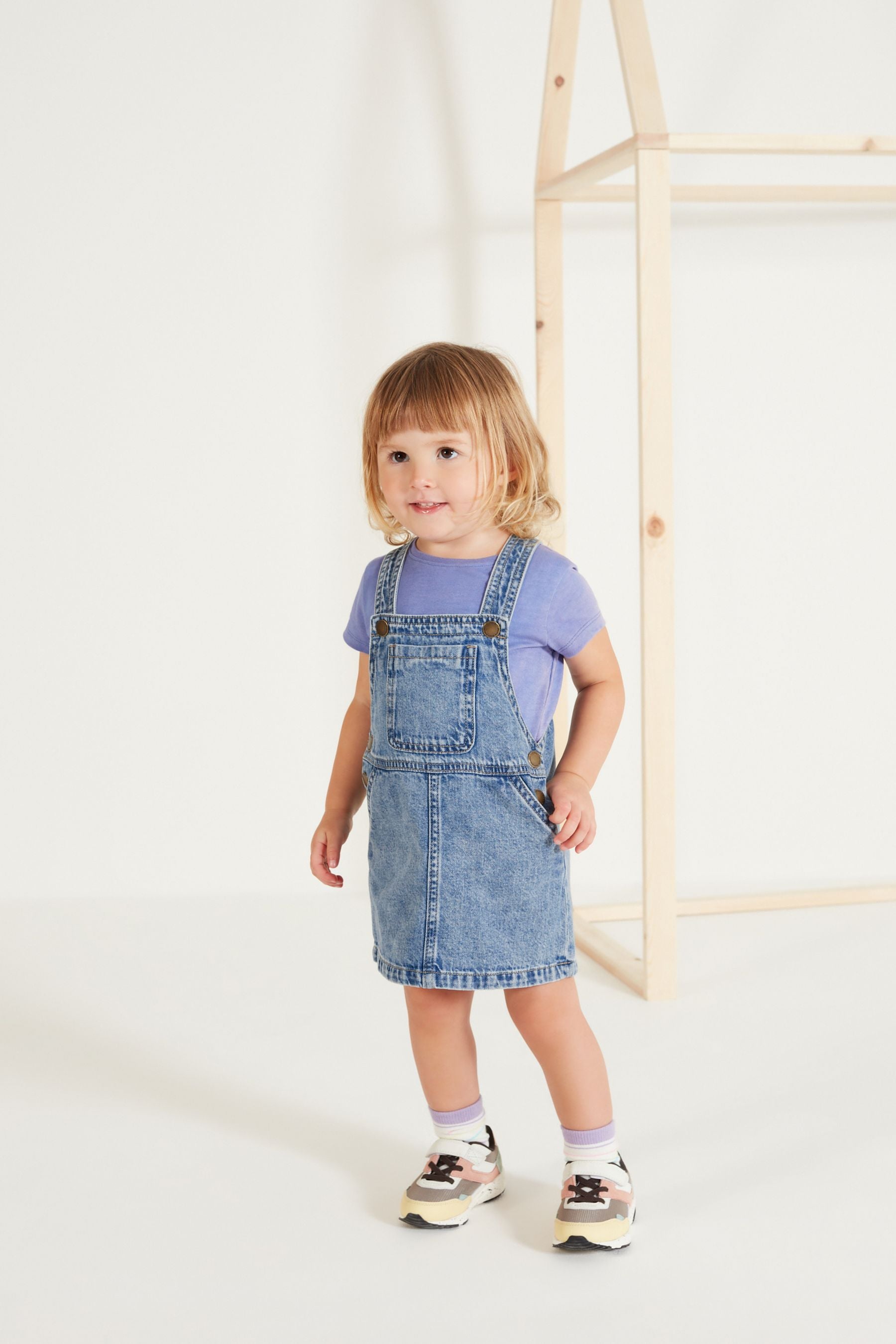 Pale Blue Denim Pinafore Dress (3mths-8yrs)