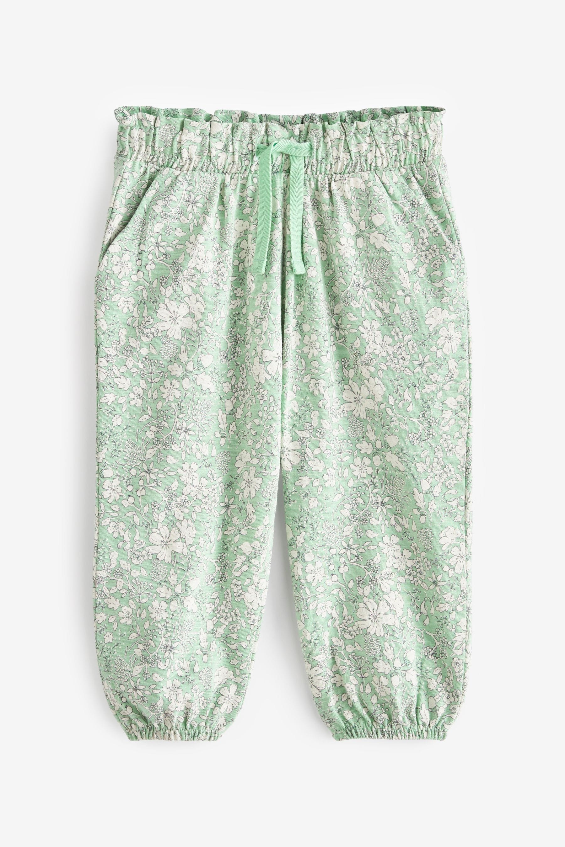 Sage Green Ditsy Floral Cotton Trousers (3mths-7yrs)