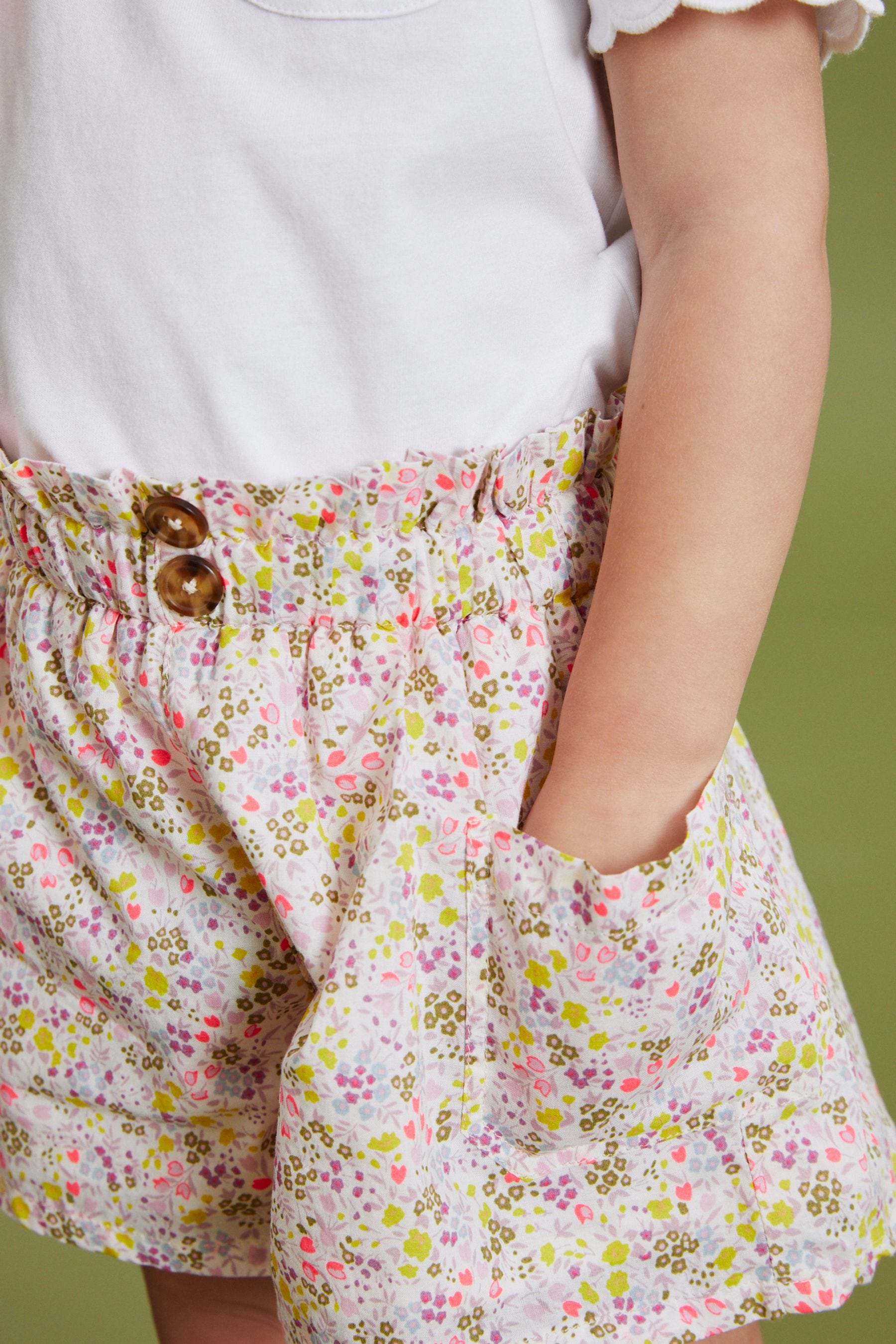 Pink Floral Cotton Shorts (3mths-7yrs)