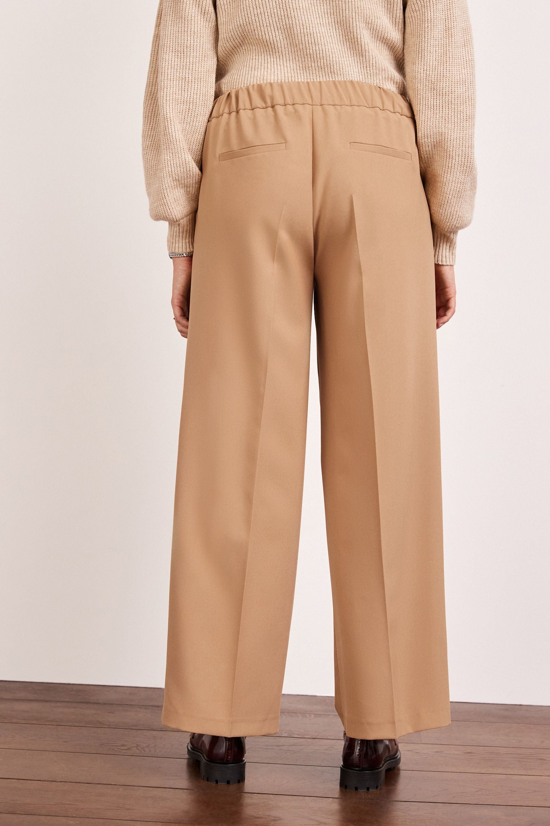 Camel Maternity Wide Leg Trousers