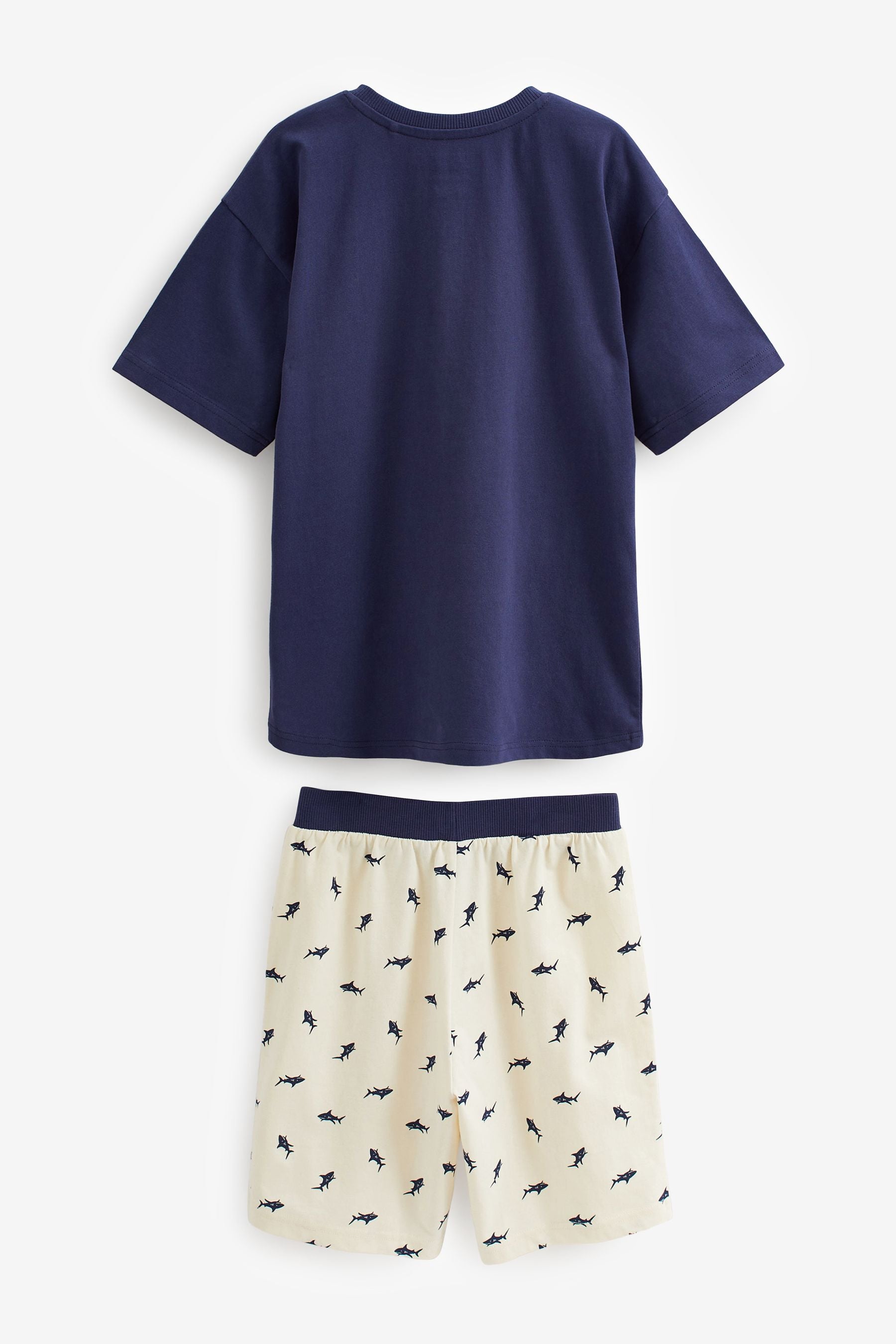 Navy/White Shark Short Pyjamas (3-16yrs)