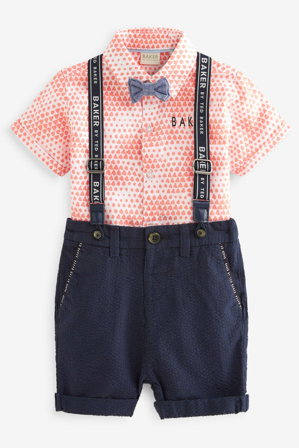 Navy Baker by Ted Baker (0-6yrs) Shirt, Chino Short and Braces Set