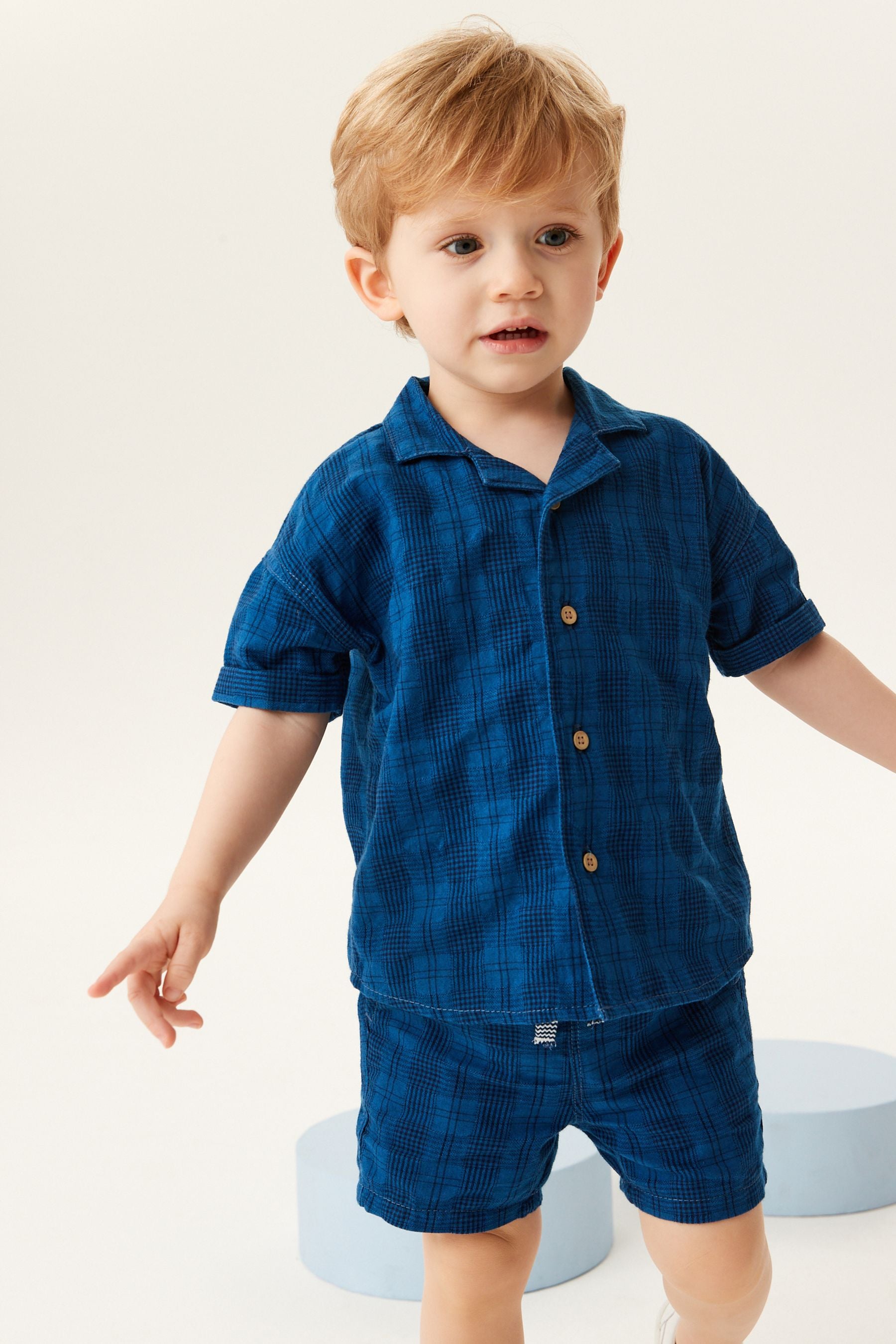 Blue Check Shirt and Shorts Set (3mths-7yrs)