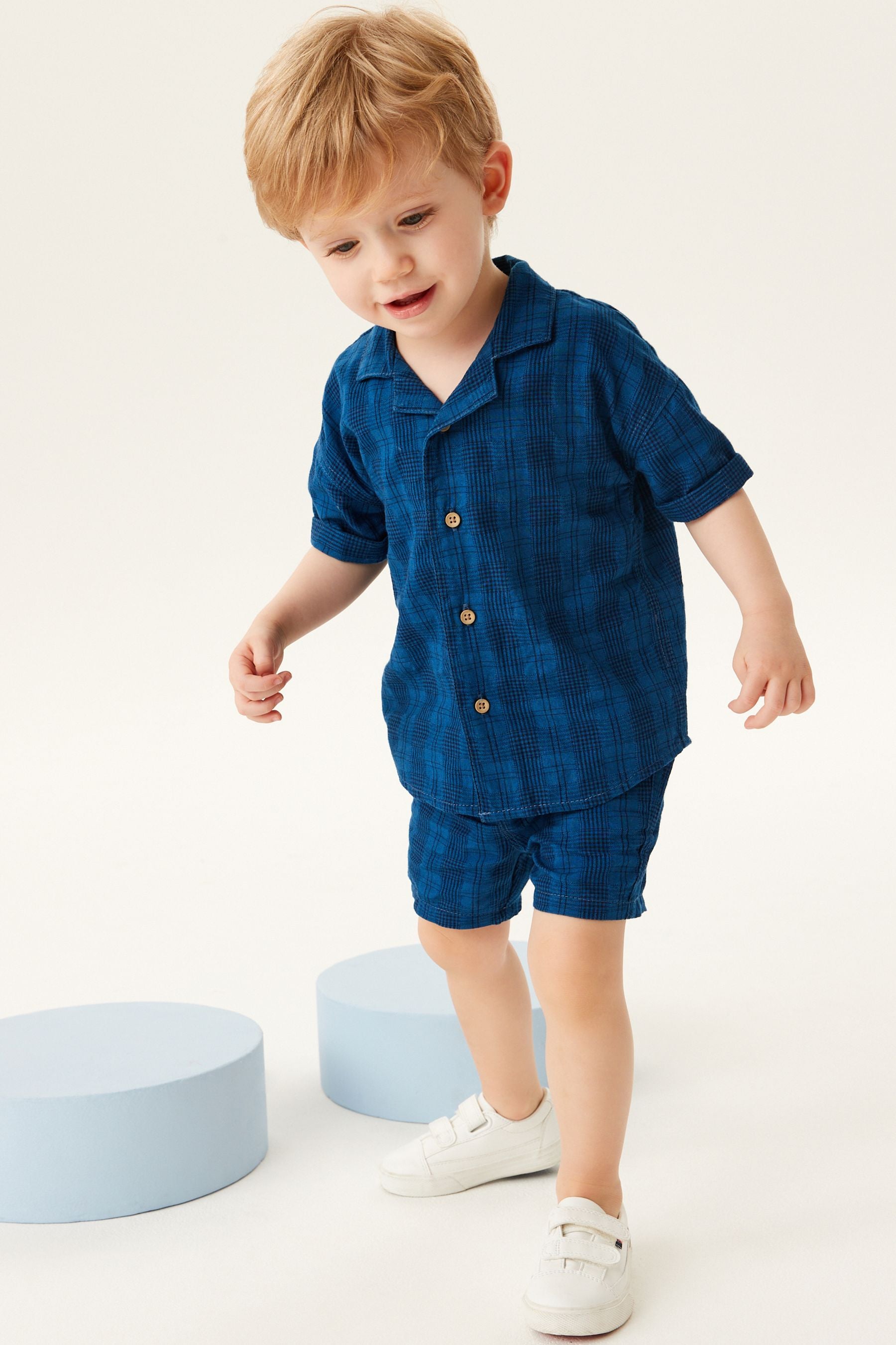 Blue Check Shirt and Shorts Set (3mths-7yrs)