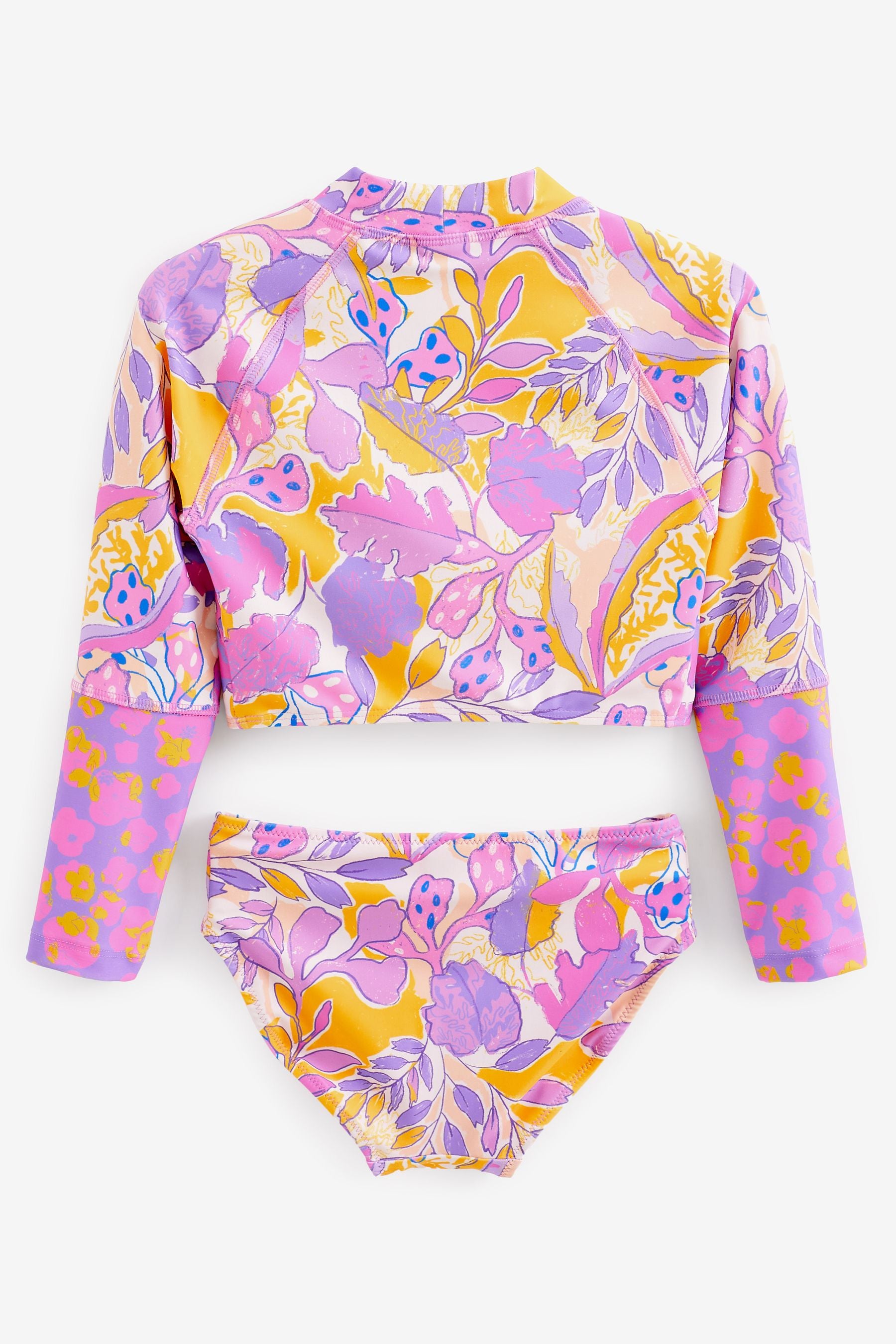 Pink Palm Long Sleeved Bikini (3-16yrs)