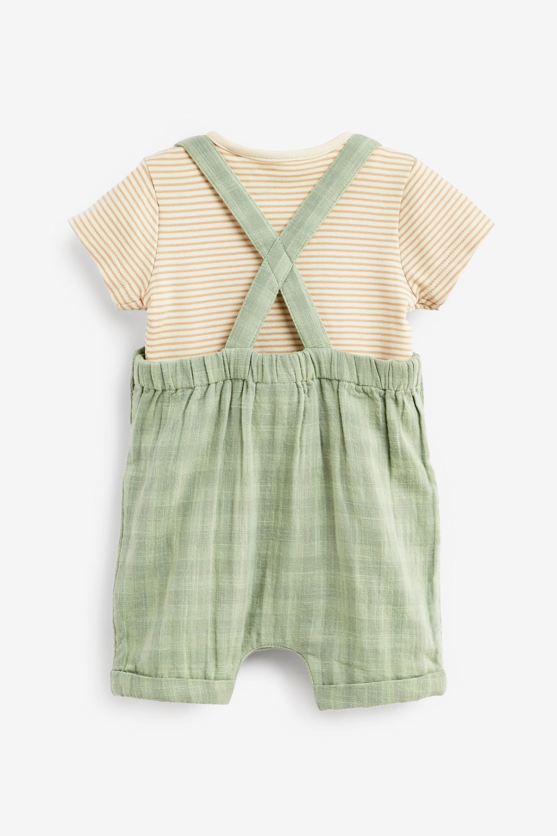 Green 2 Piece Baby Dungarees and Bodysuit Set (0mths-2yrs)