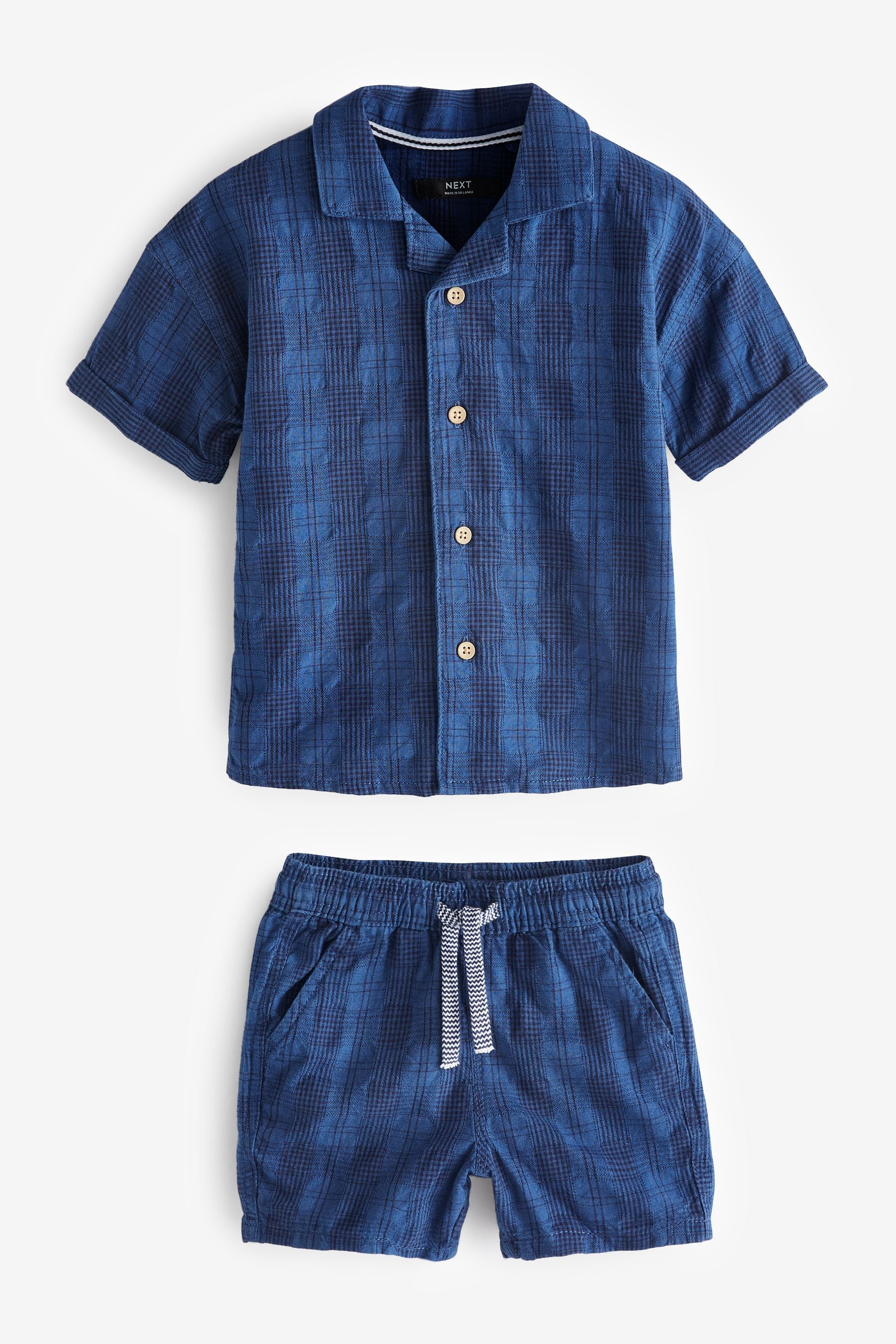 Blue Check Shirt and Shorts Set (3mths-7yrs)