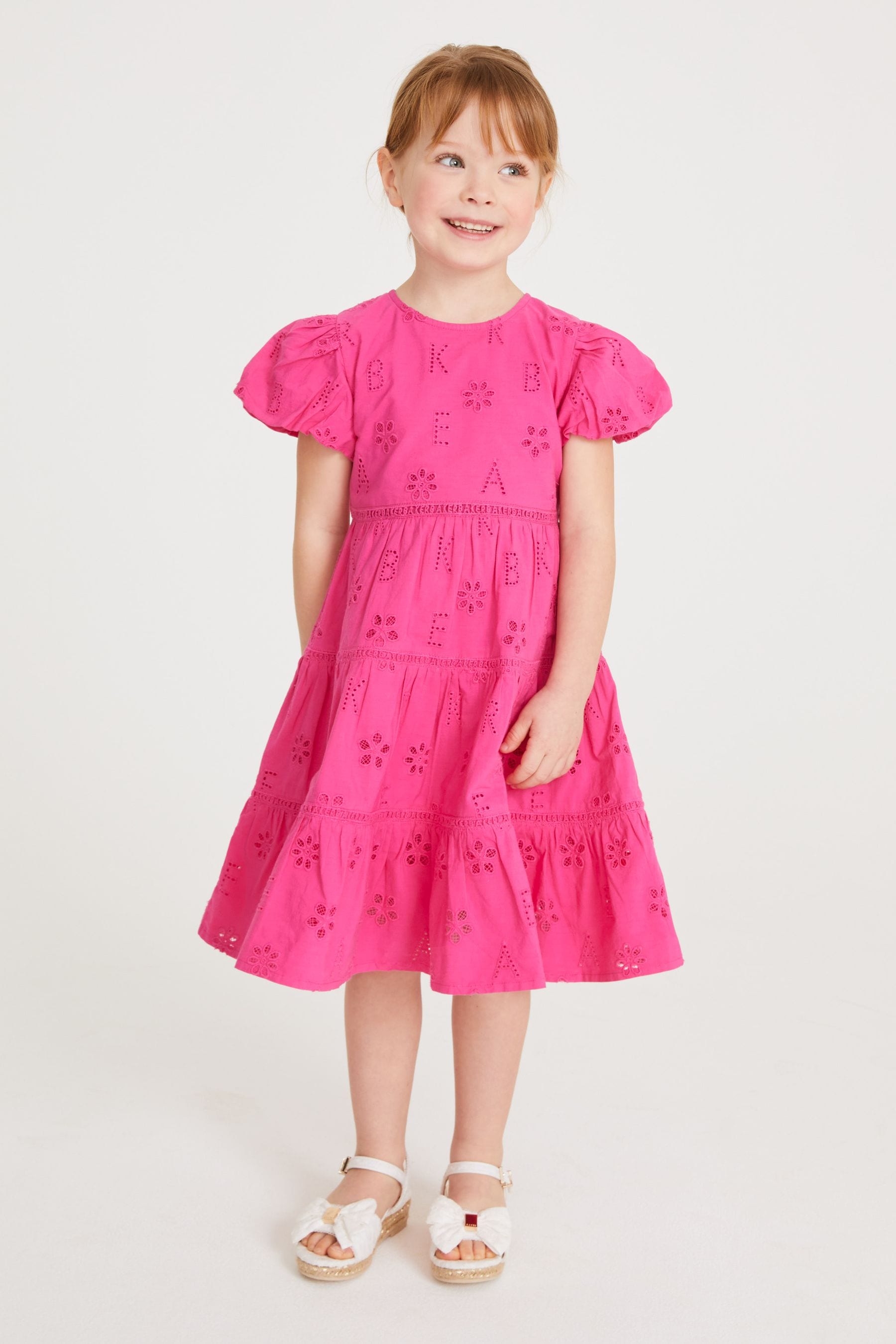 Pink Baker by Ted Baker Branded Broderie Dress